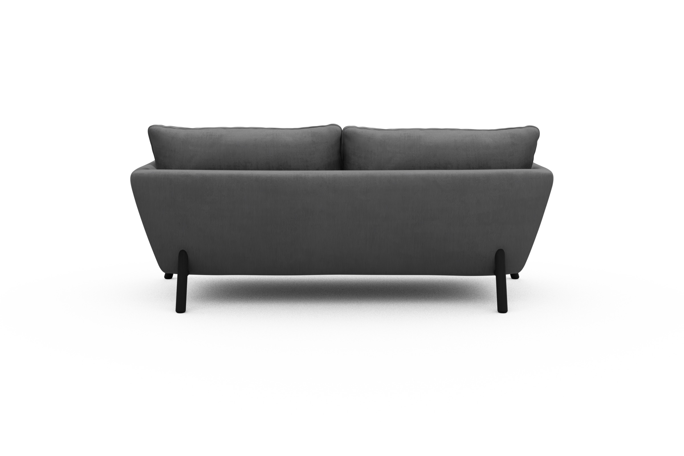 Sofa Emil 2-Sitzer Beinfarbe Eiche Schwarz Cordufine-Grey