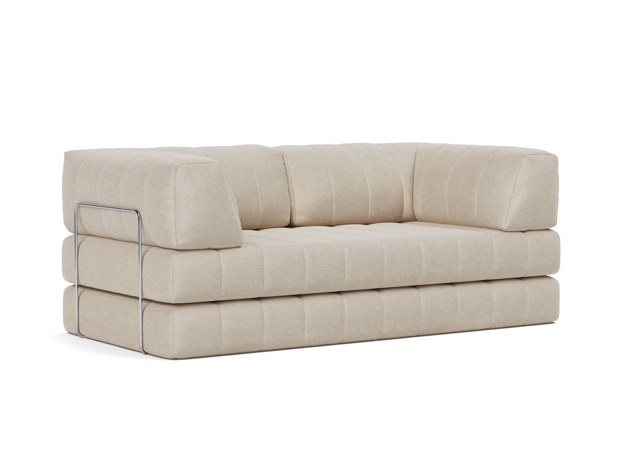 Schlafsofa CozyPad mit Armlehnen Flachgewebe Phobos 586-Latte