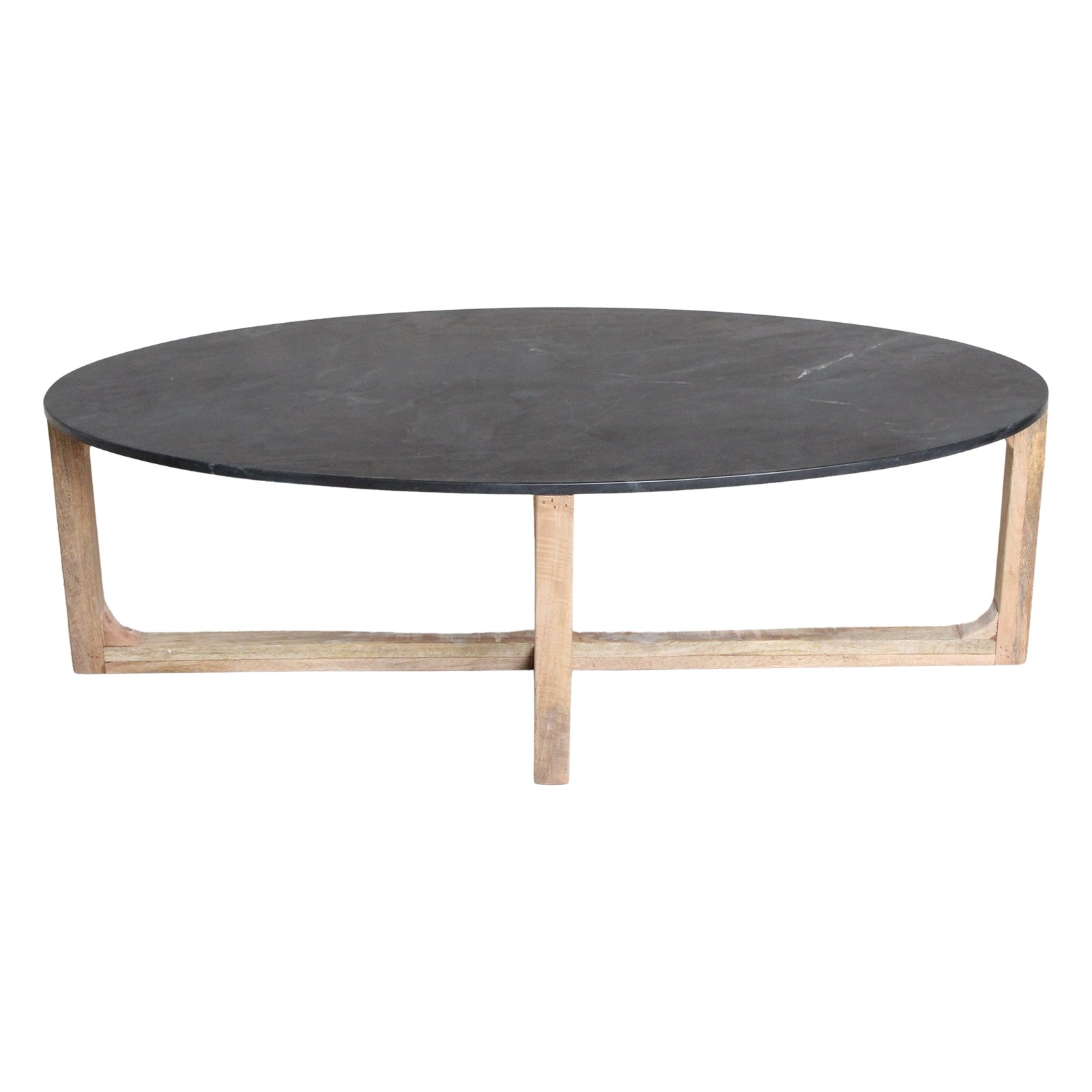Raw Materials Ovaler Marmor-Couchtisch Schwarz 120x60x38cm