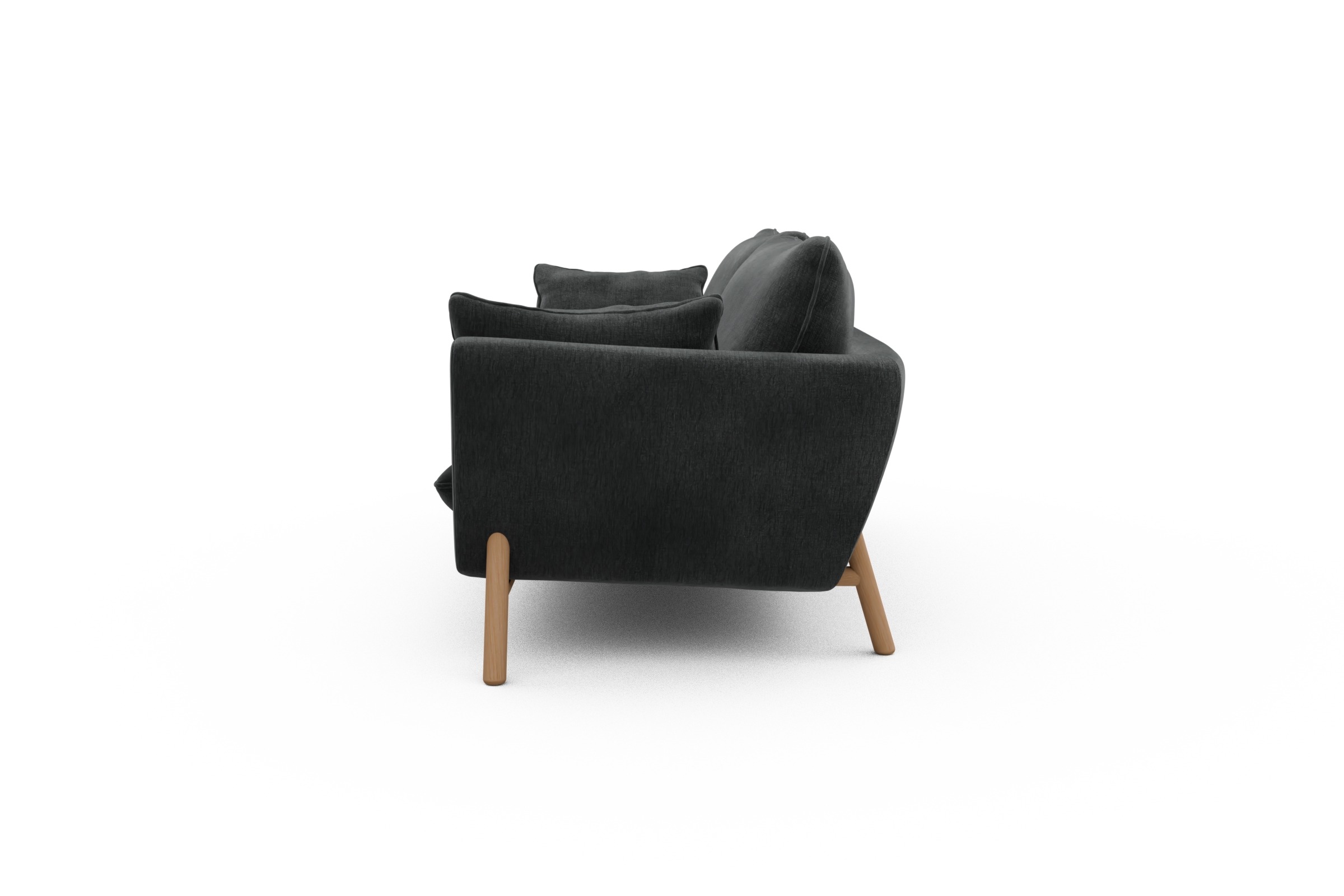 Sofa Emil 3-Sitzer Beinfarbe Eiche Natur Smooth-Deep-Warm-Grey