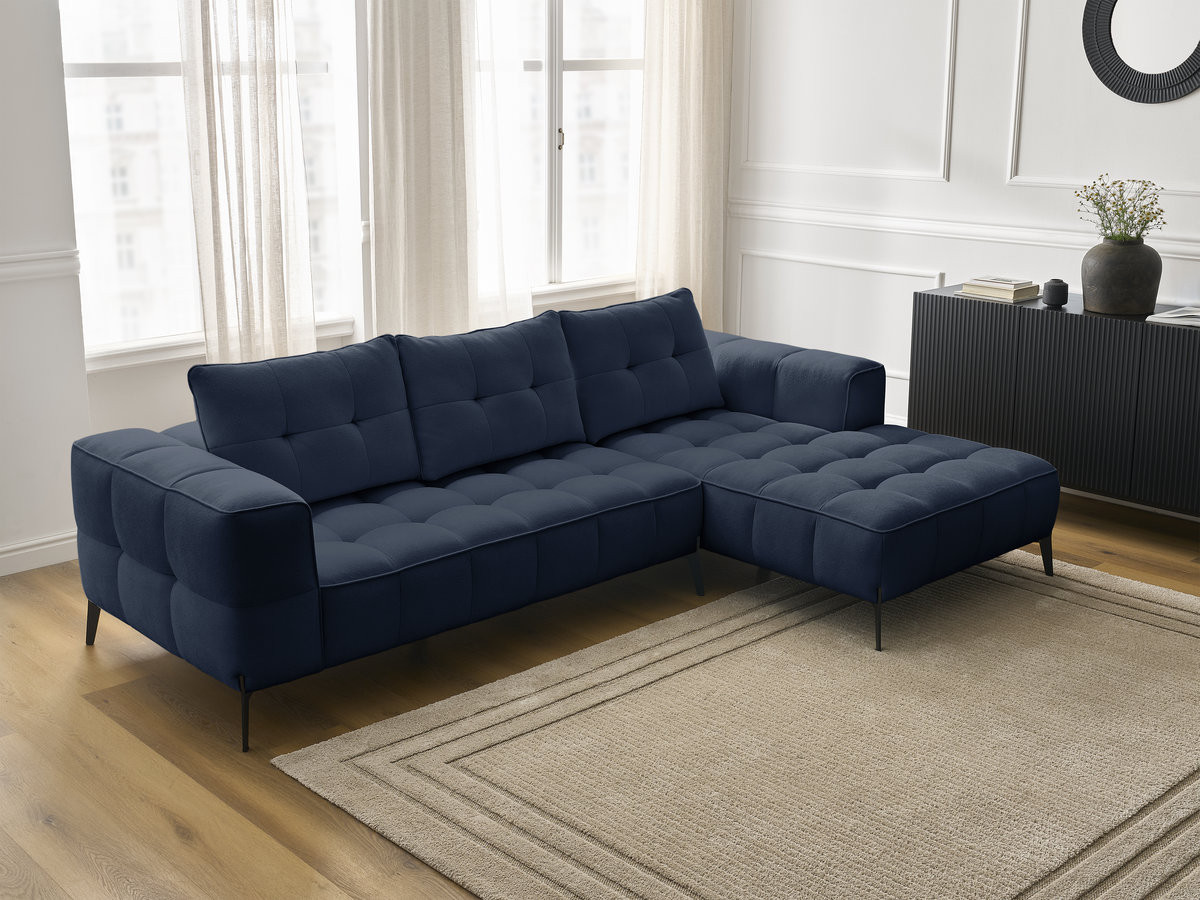 Bobochic Anis Ecksofa Strukturstoff Blau Ecke rechts