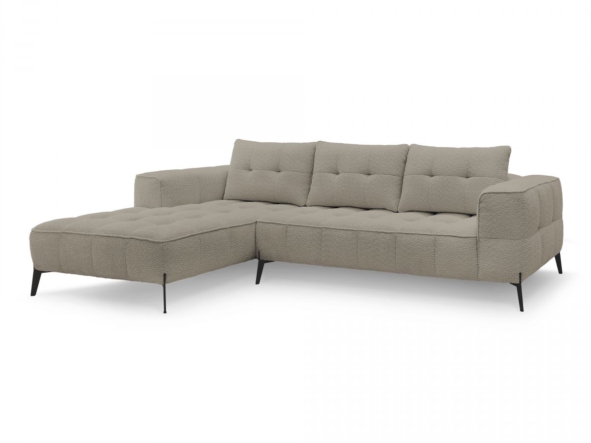 Bobochic Anis Ecksofa Bouclé-Stoff Taupe Ecke links