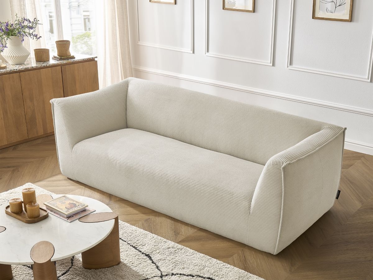 Bobochic Giorgia Sofa 3-Sitzer Cordsamt Beige