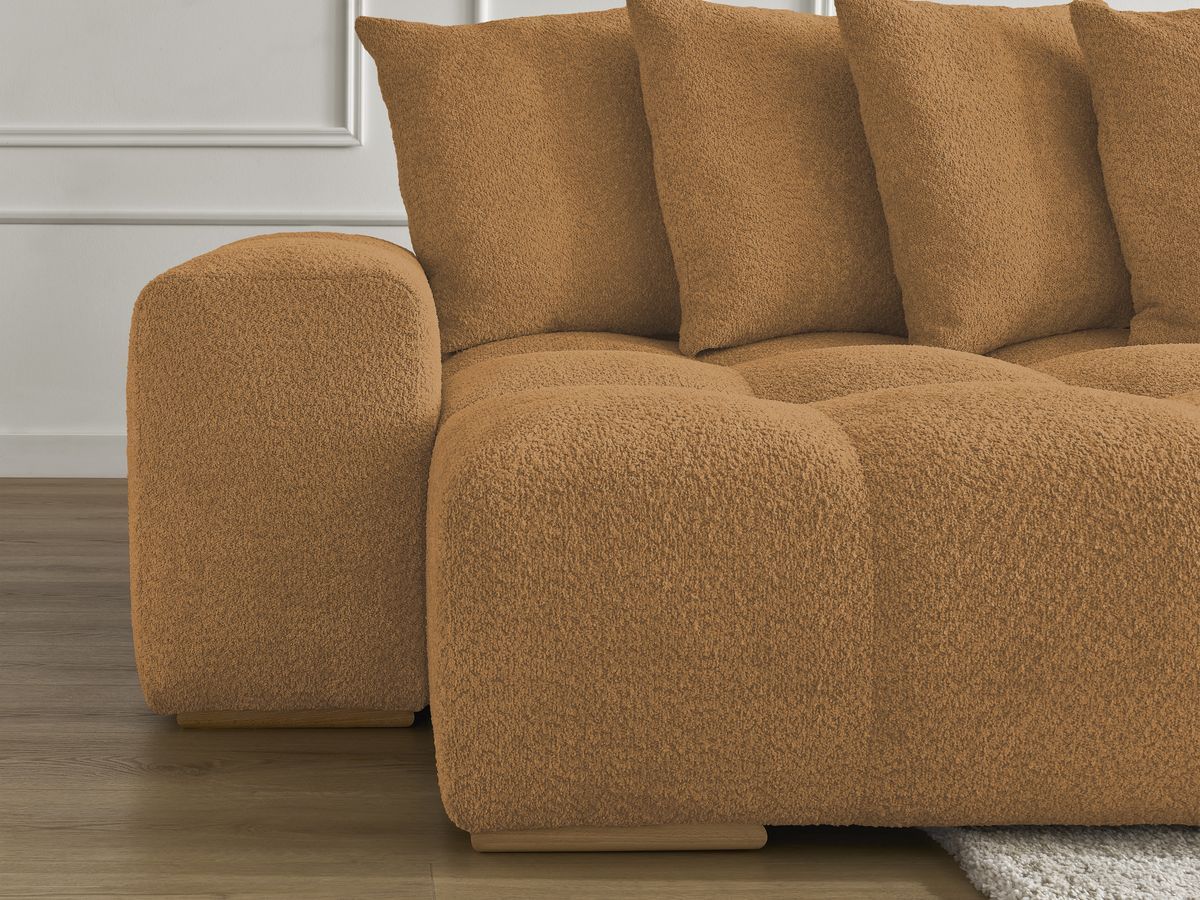 Bobochic Anakin Wohnlandschaft, 10 Kissen Bouclé-Stoff Gelb
