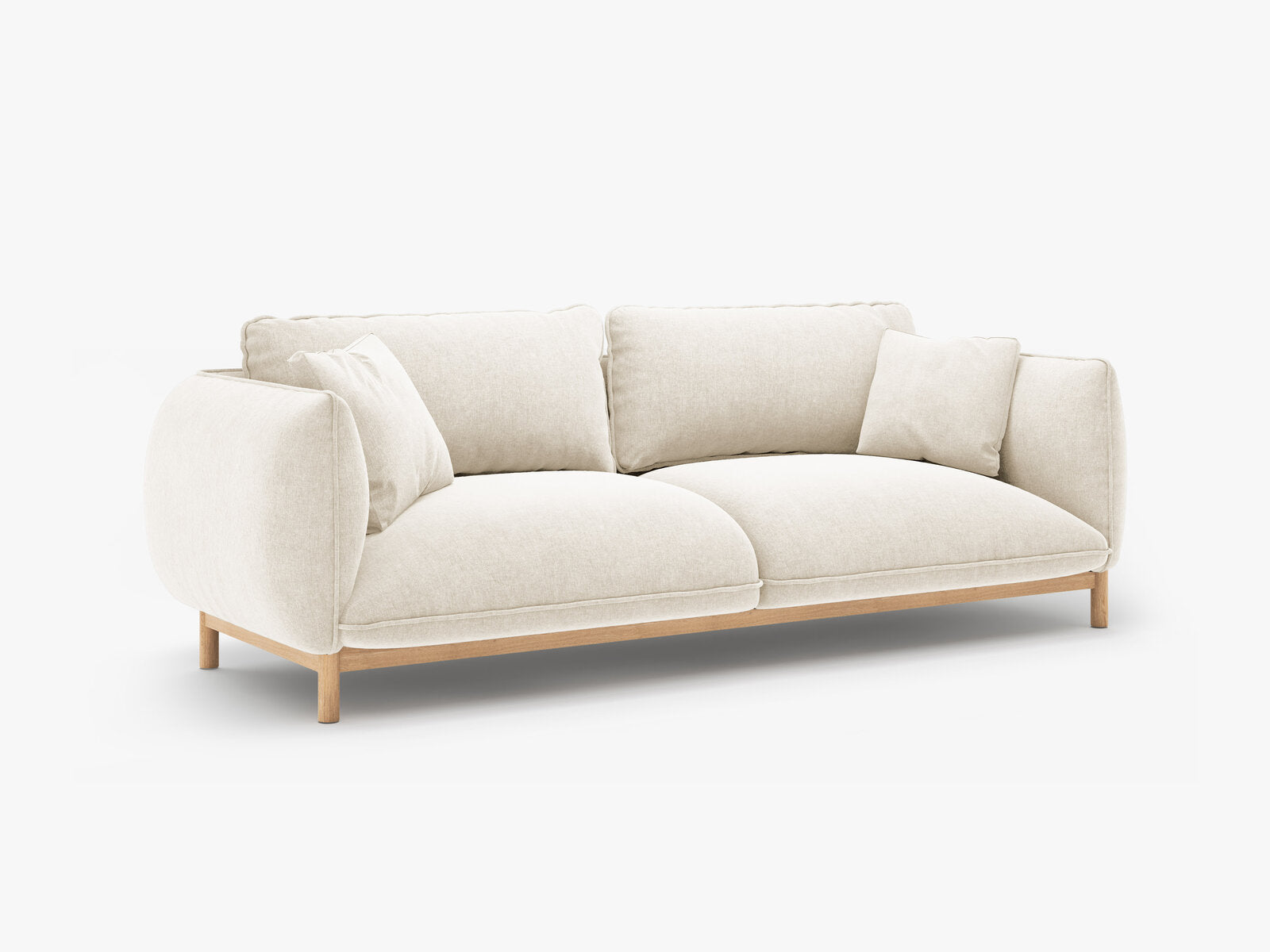 Micadoni Ada Sofa 3-Sitzer Strukturierter Stoff Wind Elfenbein