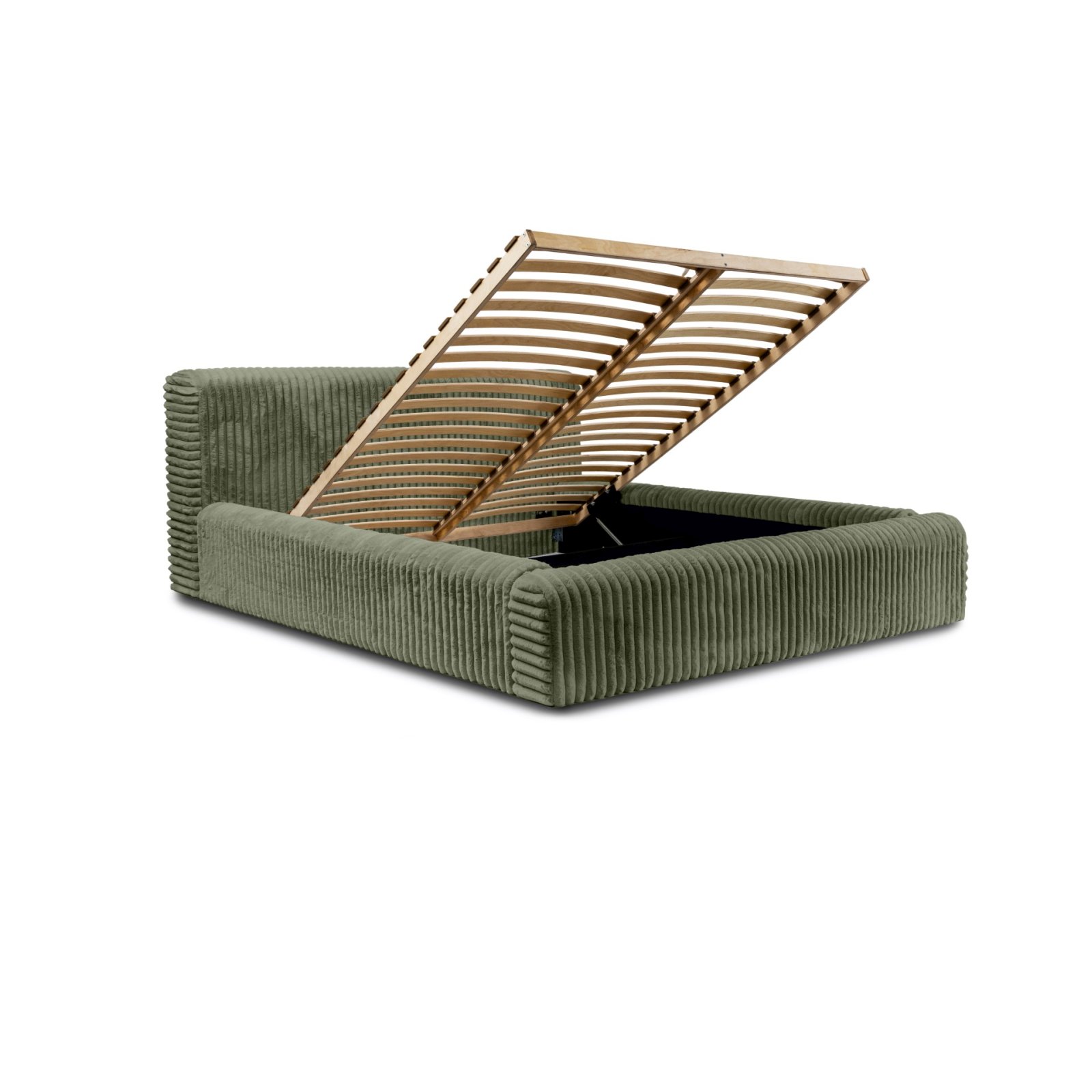 Polsterbett Miloa Softcord mit Fellstruktur 180x200 mit Holzrahmen Vito 77