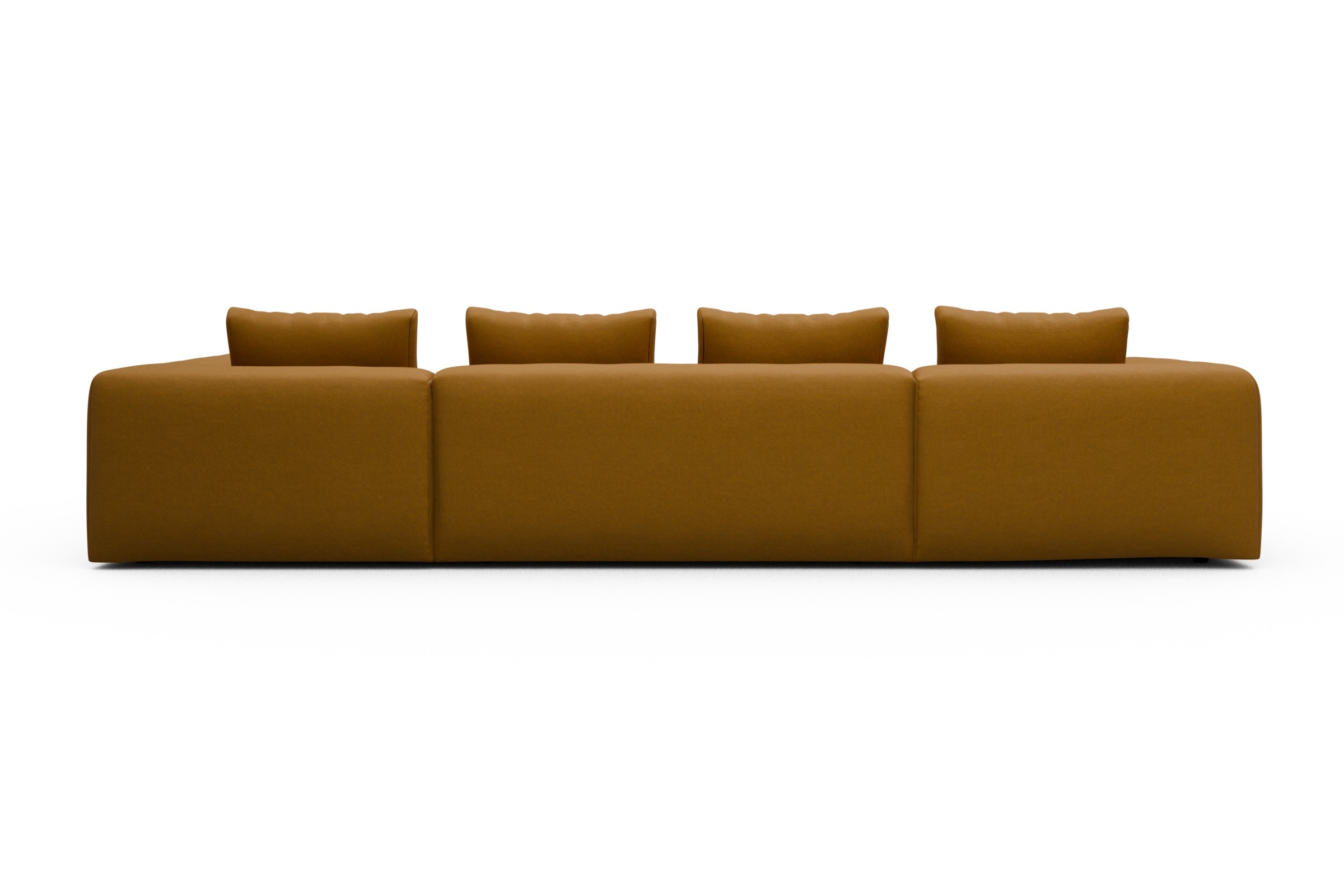 Wohnlandschaft Fred Relax-Ecke rechts mit 2-Sitzer und Chaiselongue links Strukturierter Stoff Satya 444-Havana-Yellow