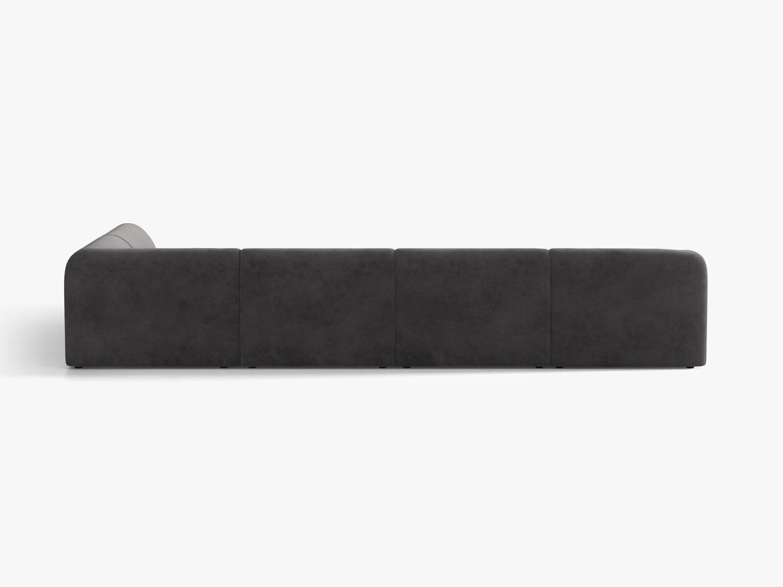 Micadoni Panorama-Ecksofa Miley 6-Sitzer Rechts Samt Bluvel Grau