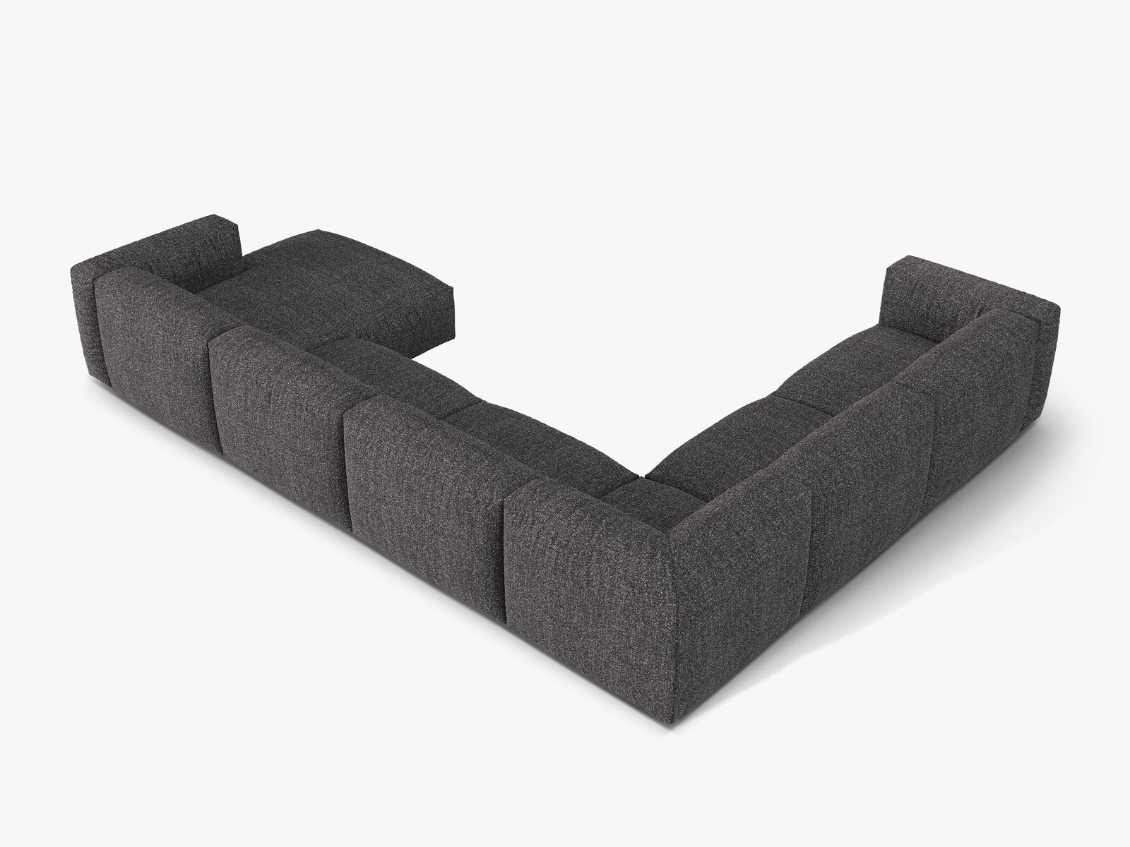 Micadoni modulares Ecksofa XL Martina 6-Sitzer Links Boucle Monet Anthrazit