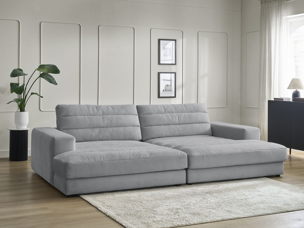Bobochic Sierra Sofa 4-Sitzer Samt Hellgrau