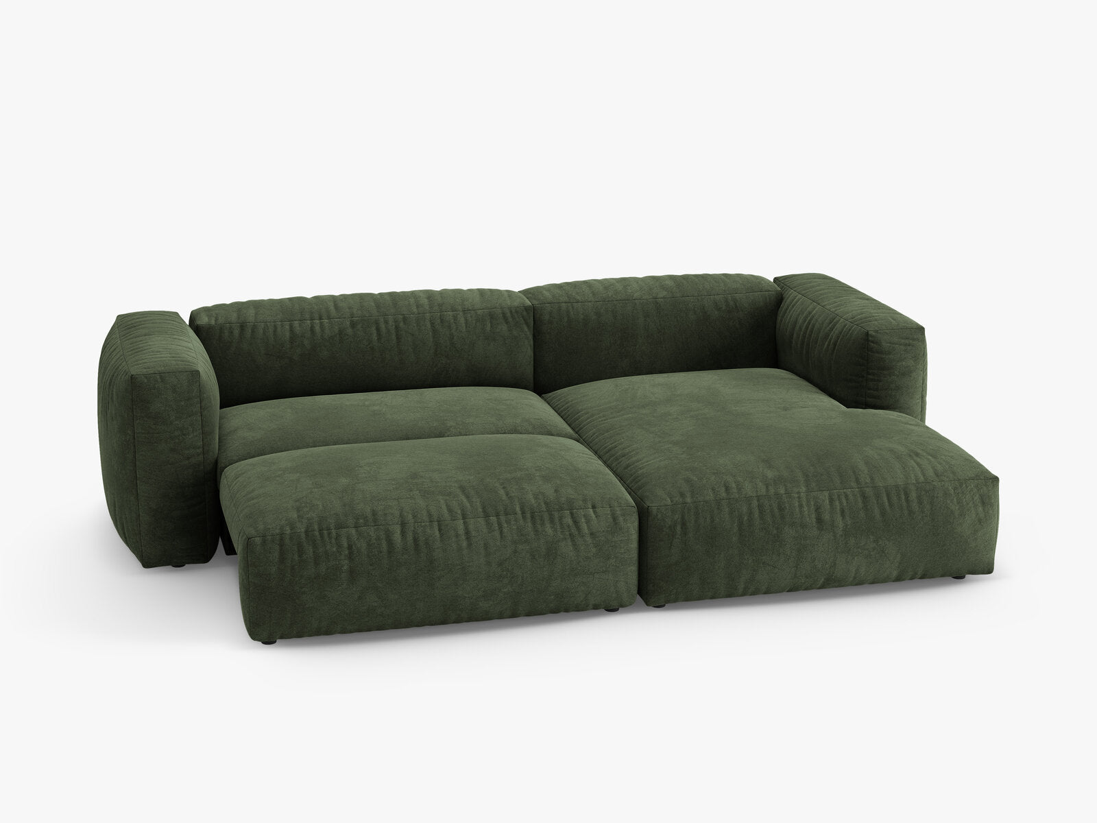 Micadoni Martina Ecksofa 4-Sitzer mit Schlaffunktion Rechts Samt Vogue Grün
