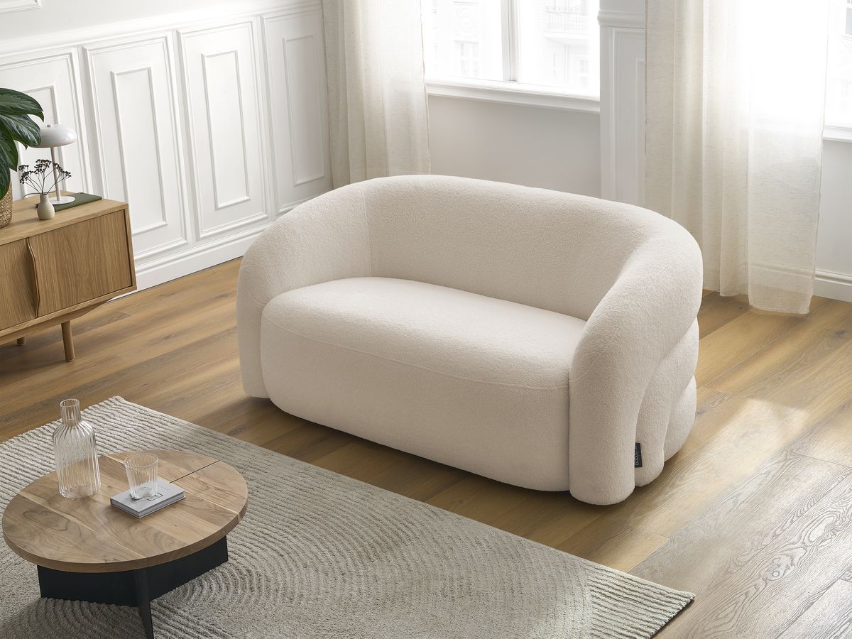 Bobochic Elina Sofa 2-Sitzer Bouclé-Stoff Beige