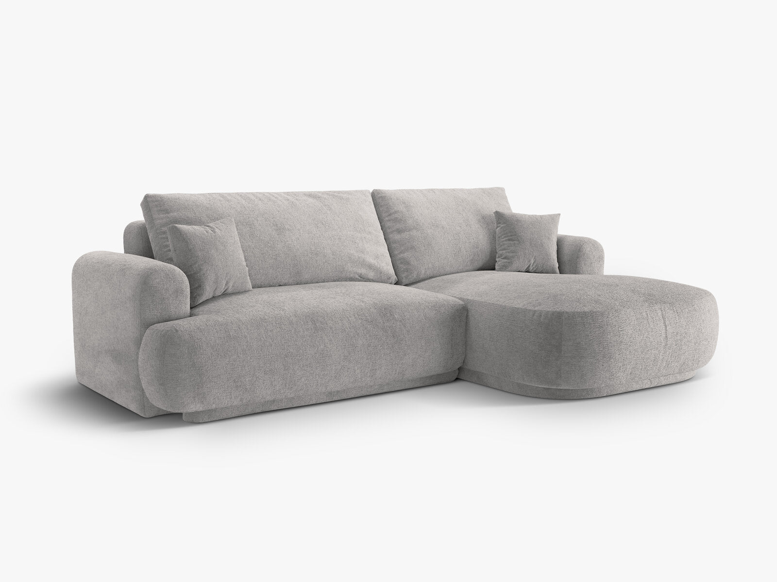 Micadoni Ella Ecksofa 5-Sitzer mit Schlaffunktion Rechts Strukturierter Stoff Sorella Warmes Grau