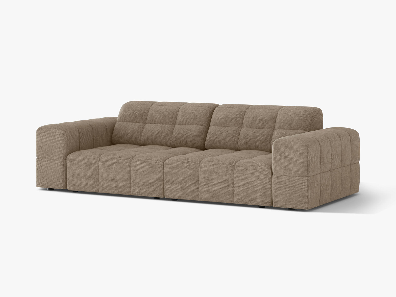Micadoni Sofa Jennifer 3-Sitzer Chenille Eden Dunkelbeige