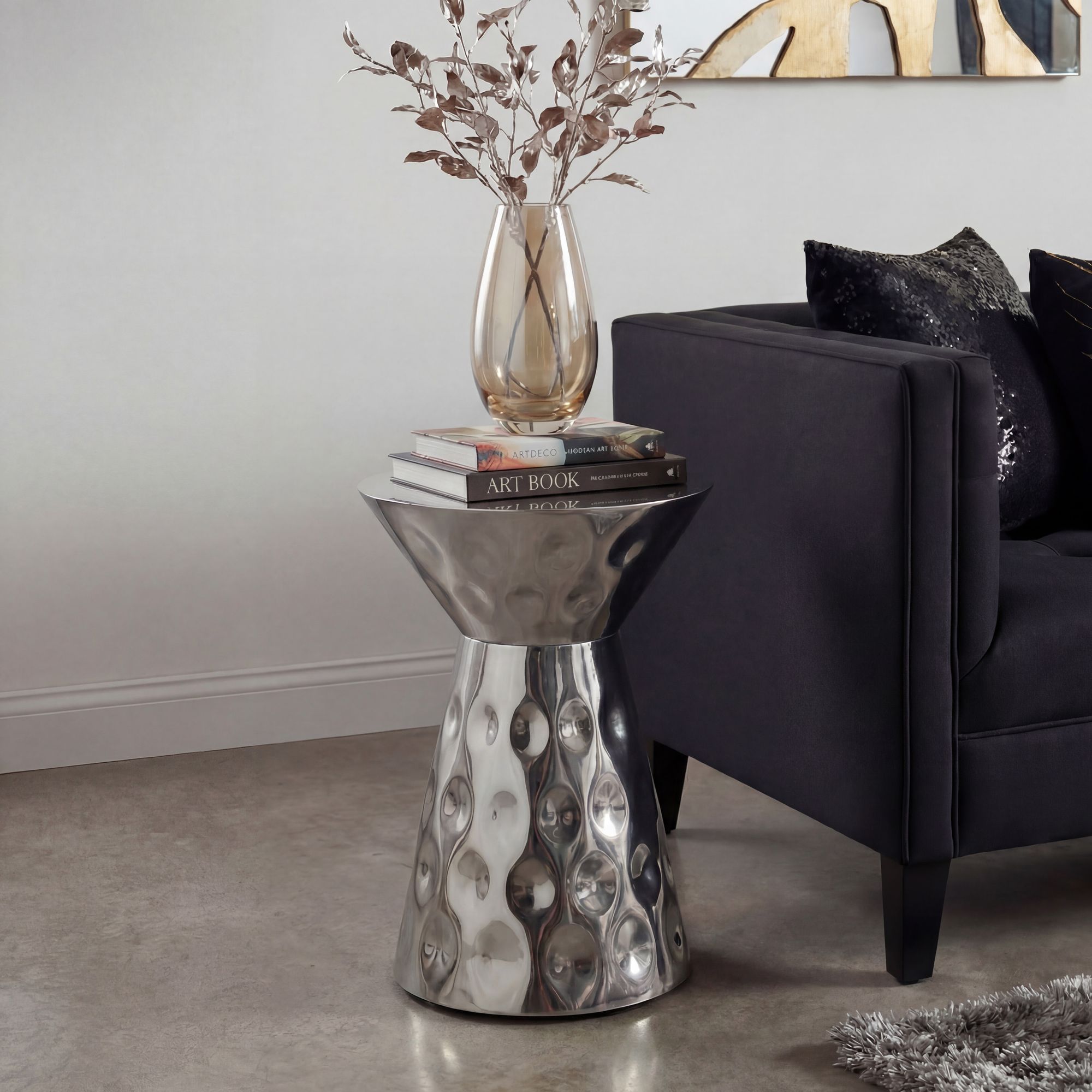 Beistelltisch Selje Aluminium Silber Höhe 51 cm