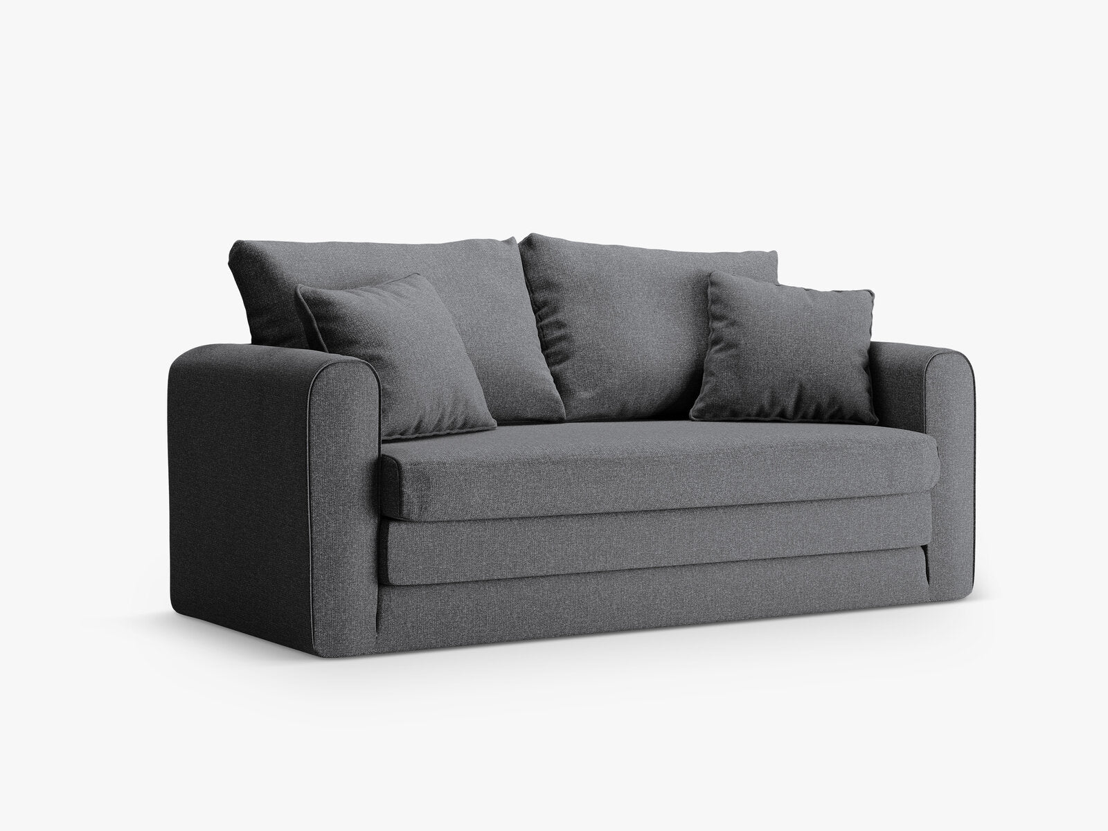 Micadoni Sofa Lido 2-Sitzer Strukturierter Stoff Dunkelgrau
