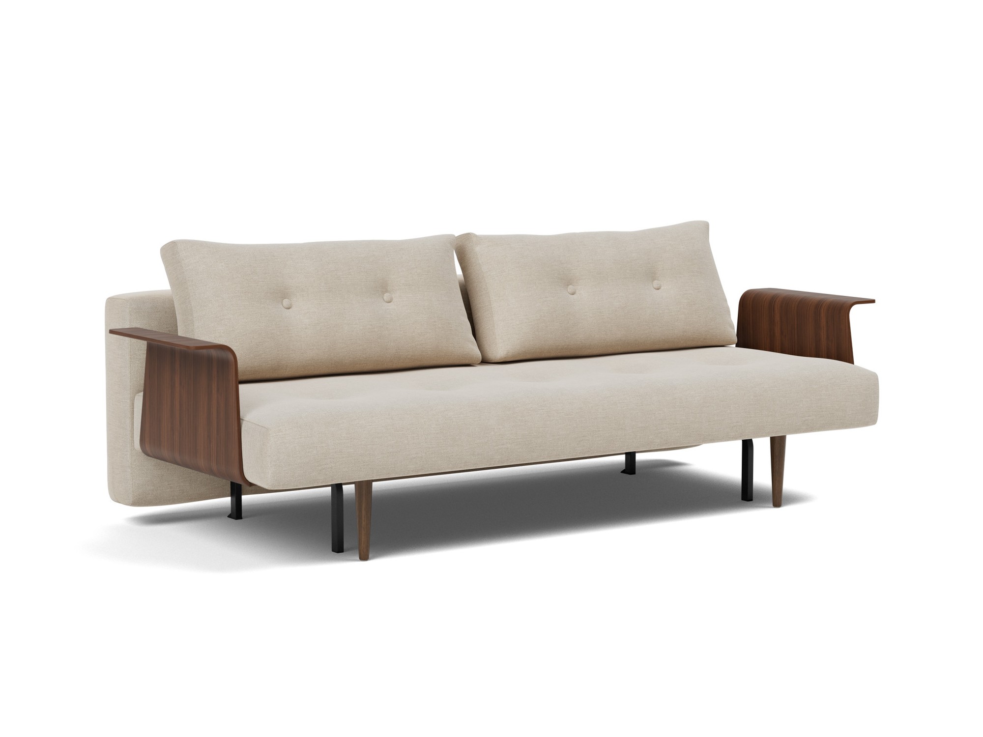 Schlafsofa Recast mit Armlehnen Flachgewebe Phobos 586-Latte