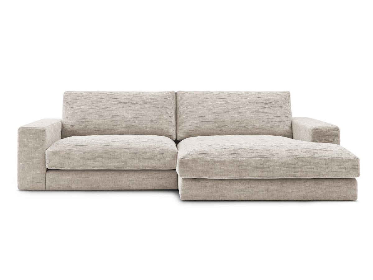 Bobochic Leonard Ecksofa 234 × 159 cm Strukturstoff Beige Ecke rechts