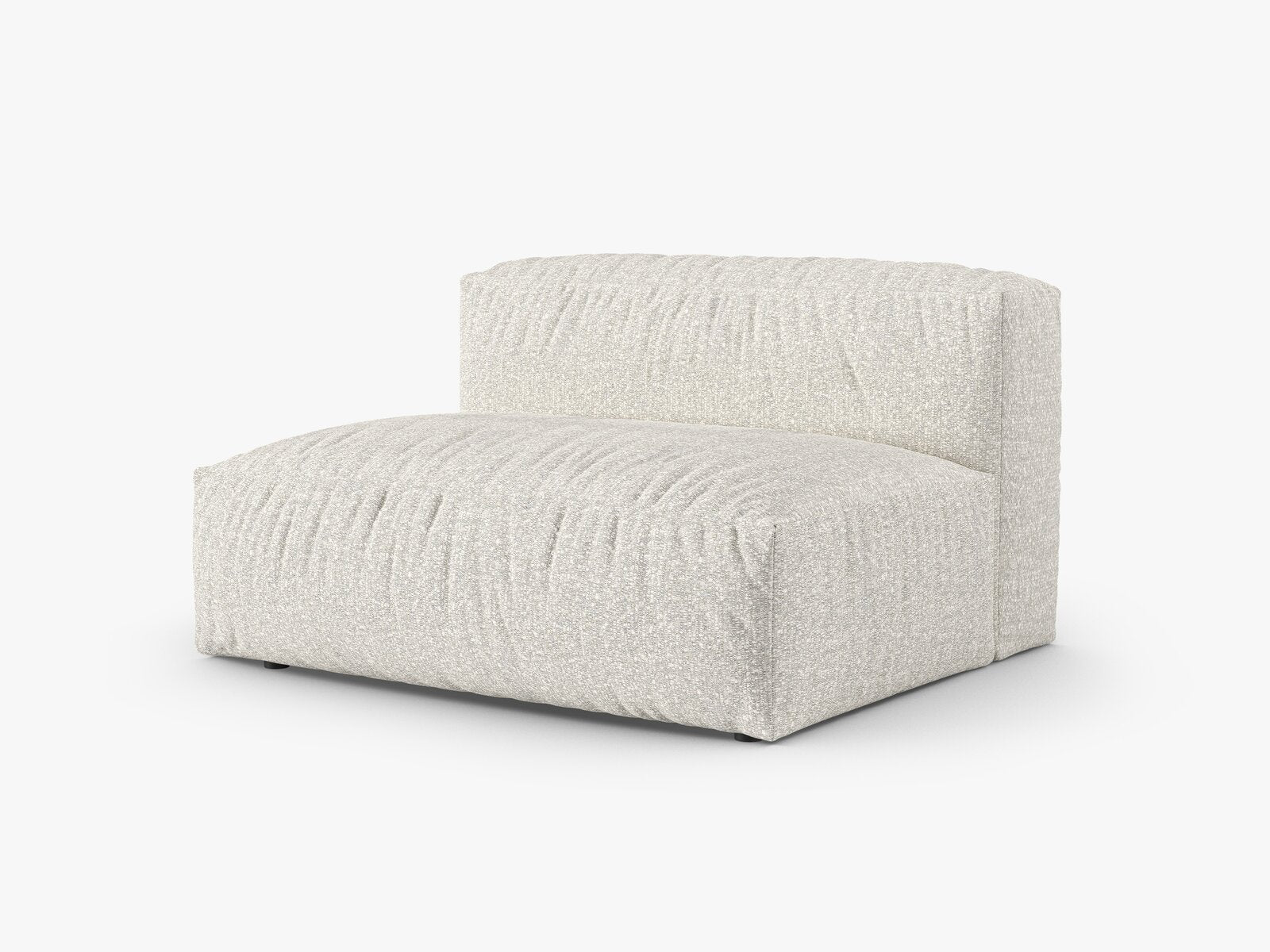 Micadoni Eckmodul mit Armlehne Martina 1-Sitzer Groß 90cm Sitztiefe Links Boucle Monet Grau Beige Melange