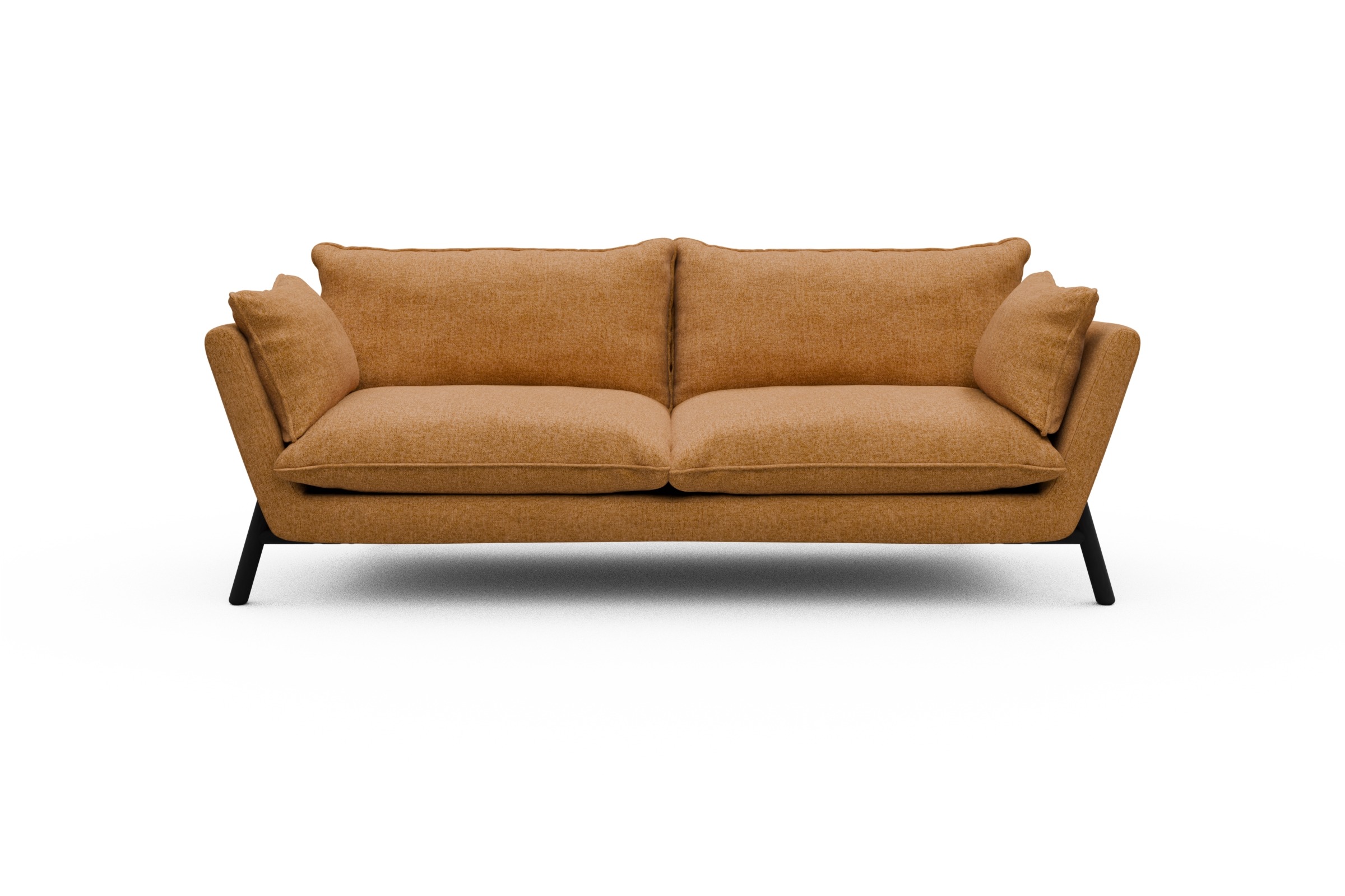 Skandi Home Sofa Emil PREMIUM 3-Sitzer Beinfarbe Eiche Schwarz Casone-Warm-Yellow moebelfaktor