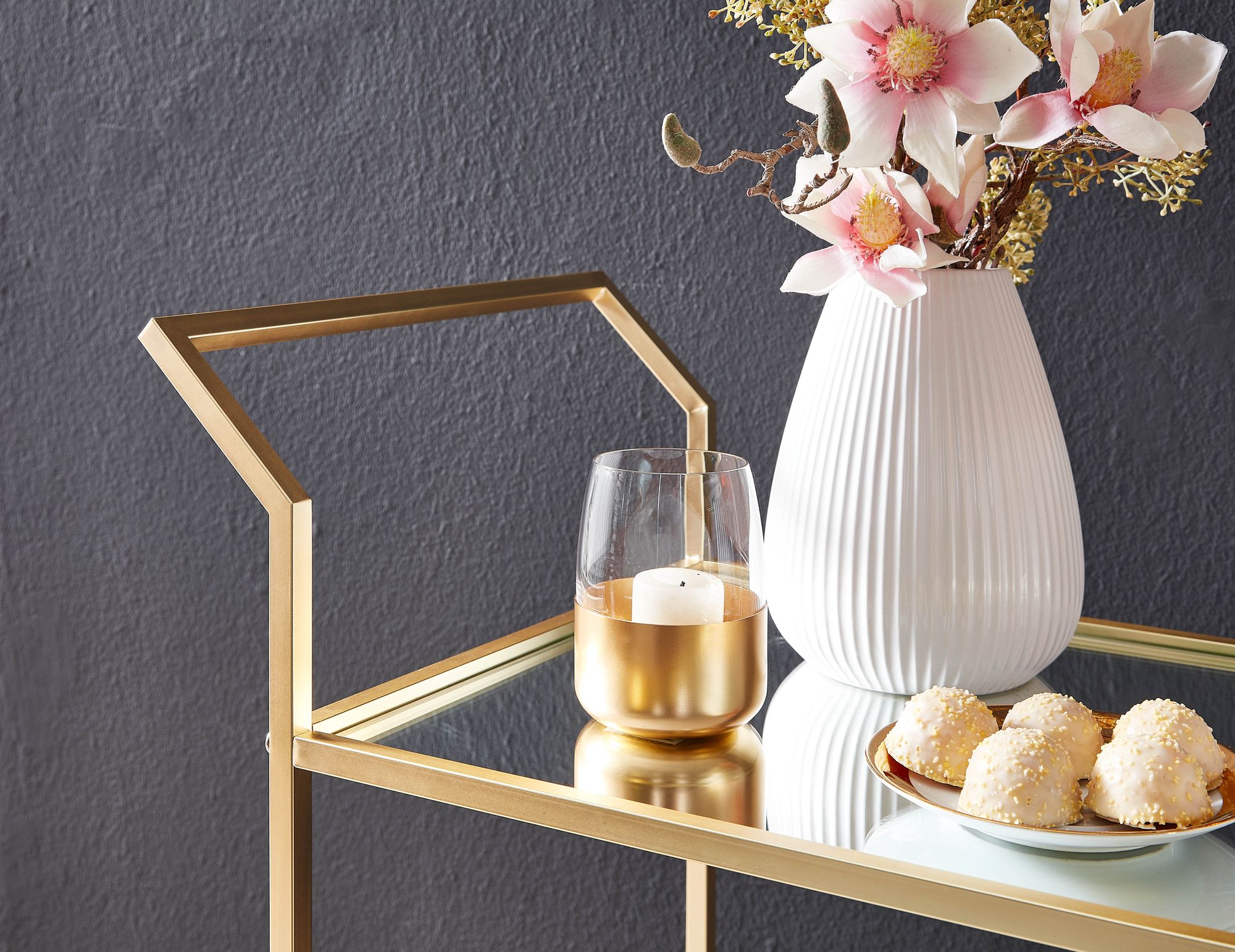 Servierwagen Jokuldalur Metall Gold 73 × 37 × 78 cm