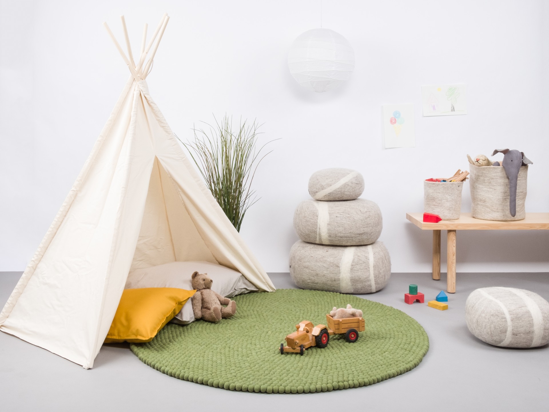 myfelt Kaspar Filzkugelteppich - 90 cm