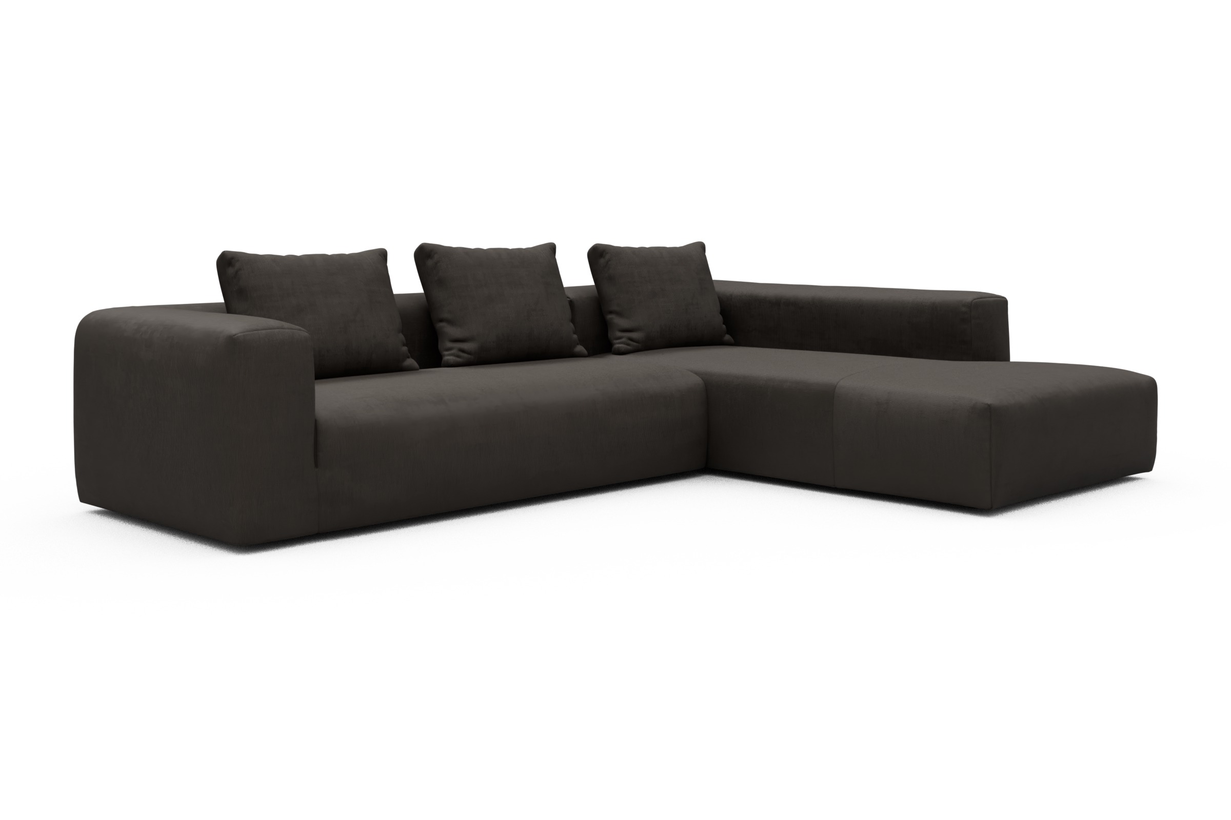 Ecksofa Fred Relax-Ecke rechts mit 2,5-Sitzer Cordufine-Taupe