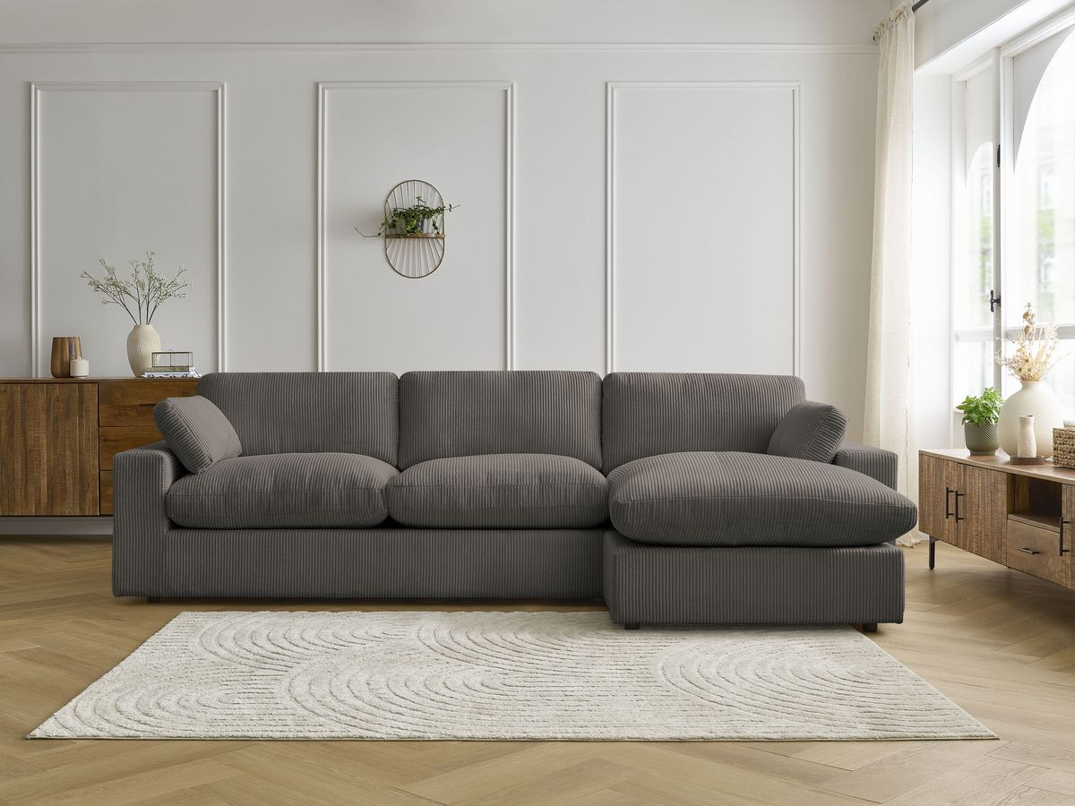 Bobochic Belair Ecksofa 280 × 139 cm Cordsamt Taupe
