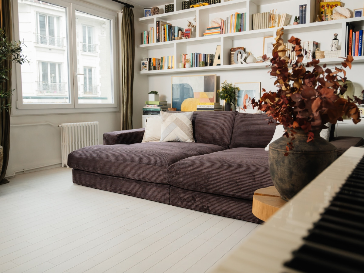 Bobochic Leonard Sofa 4-Sitzer 234 × 159 cm Cordsamt Braun