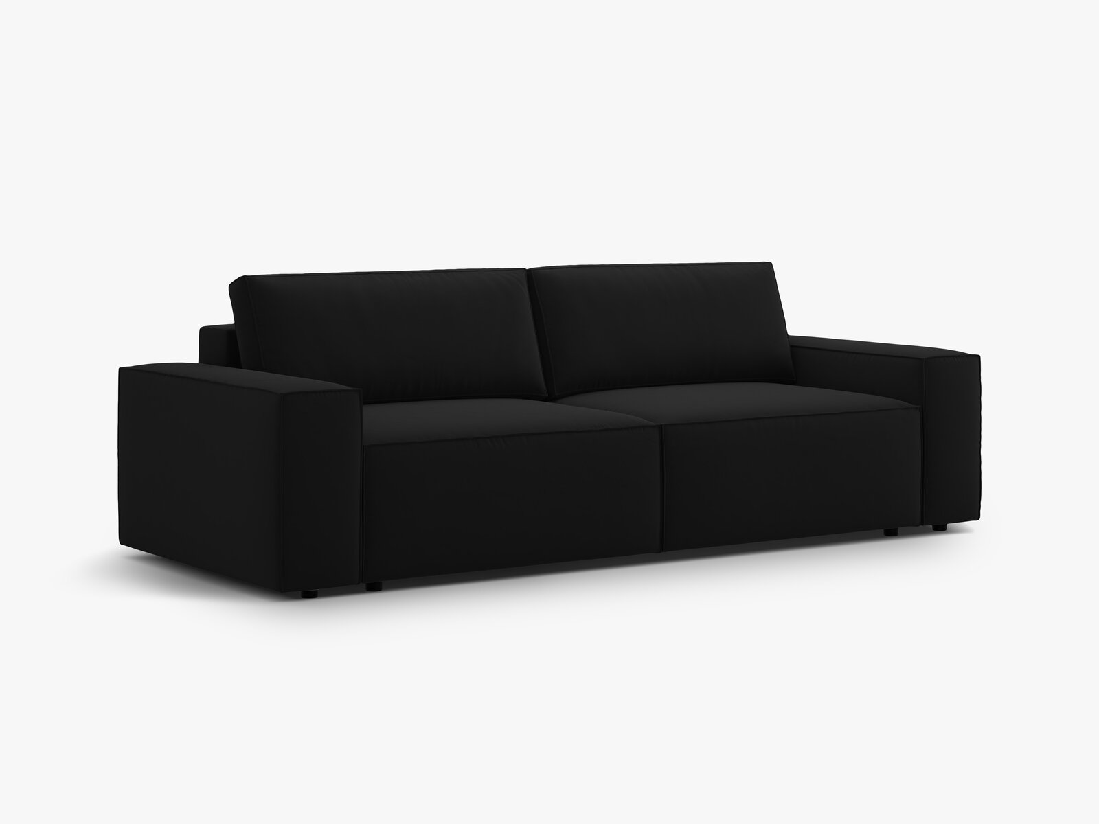Micadoni Schlafsofa Jodie 3-Sitzer Samt Schwarz