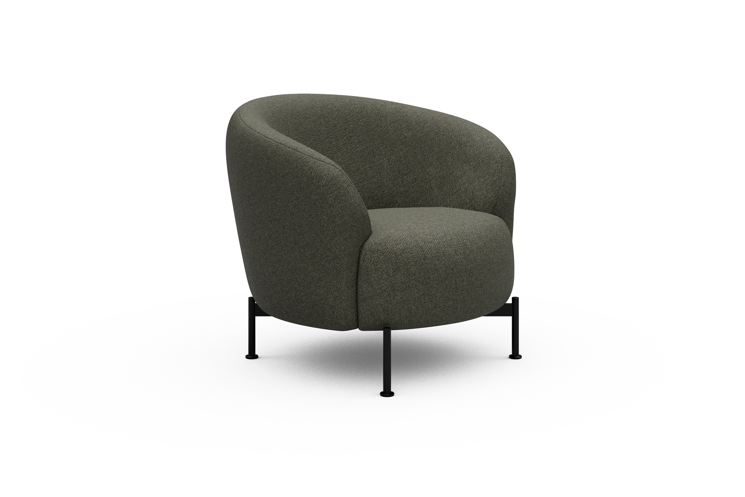 Sessel Ronda X-Metallgestell Schwarz Sama-Winter-Moss