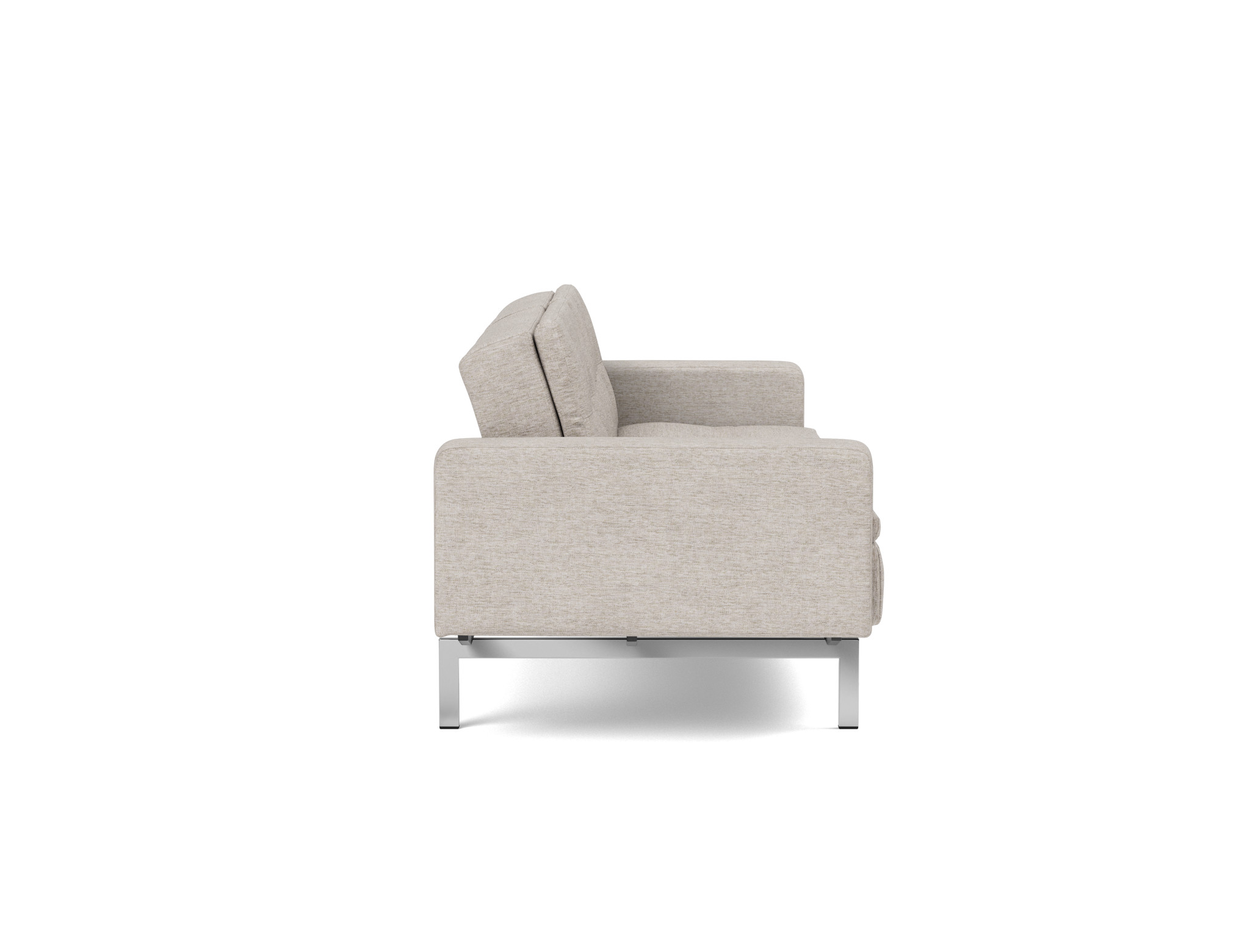 Schlafsofa Dublexo mit Armlehnen Chenille Yuveno 471-Sand Beine Chrom