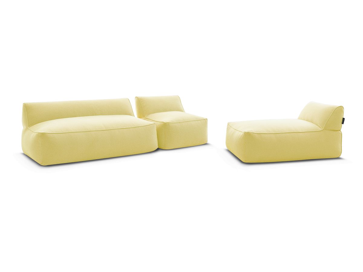 Bobochic Riviera Gartensofa 4-Sitzer Melange-Stoff Gelb