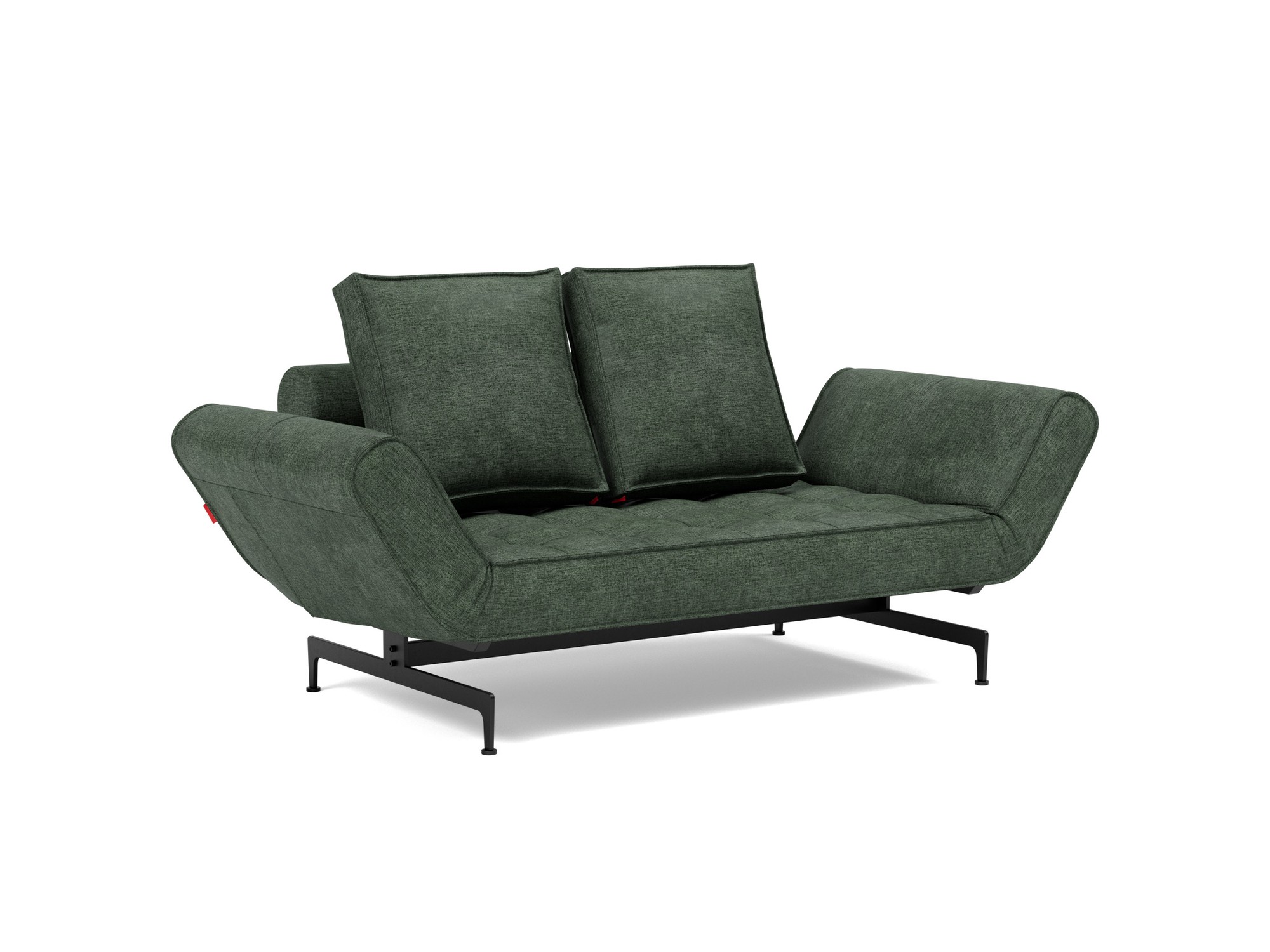 Tagesbett Ghia Flachgewebe Avella 281-Pine-Green Beine Laser schwarz