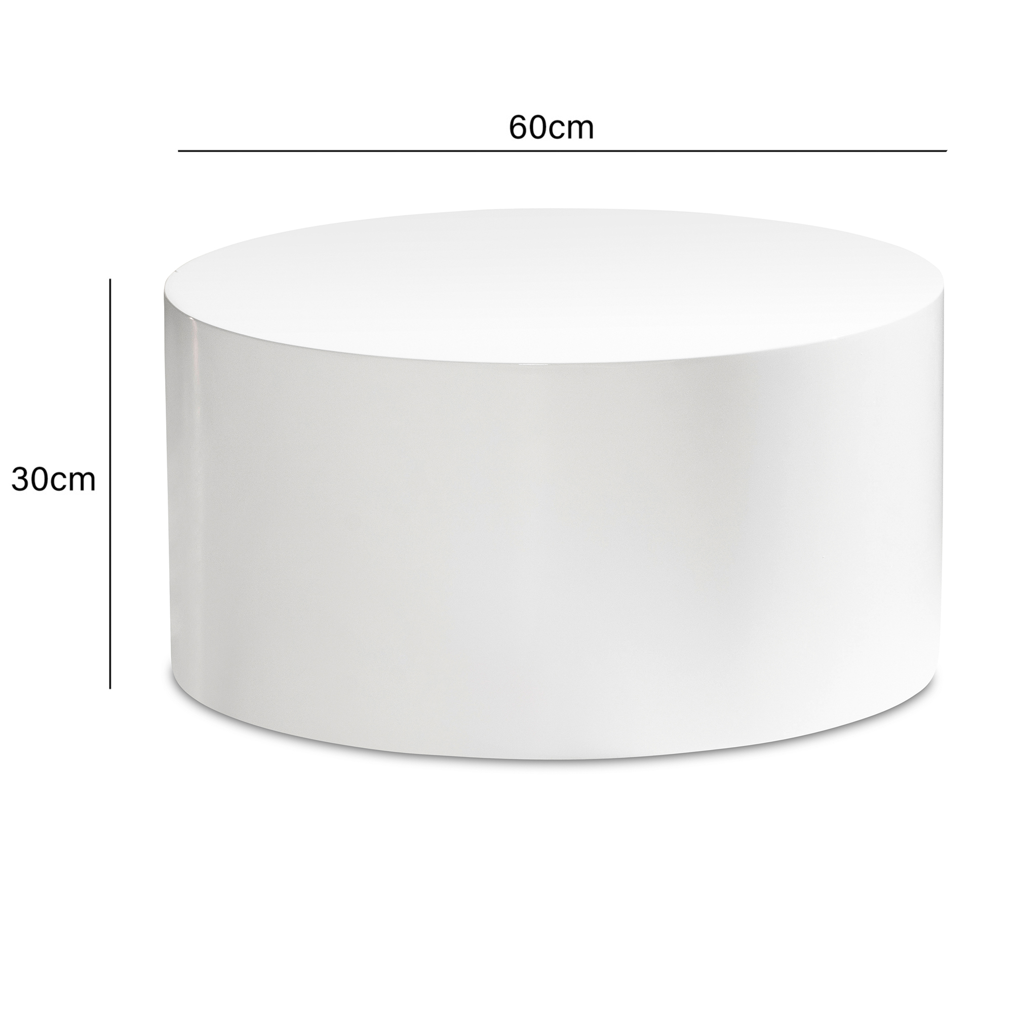 Couchtisch Alsen Weiß Ø 60 cm