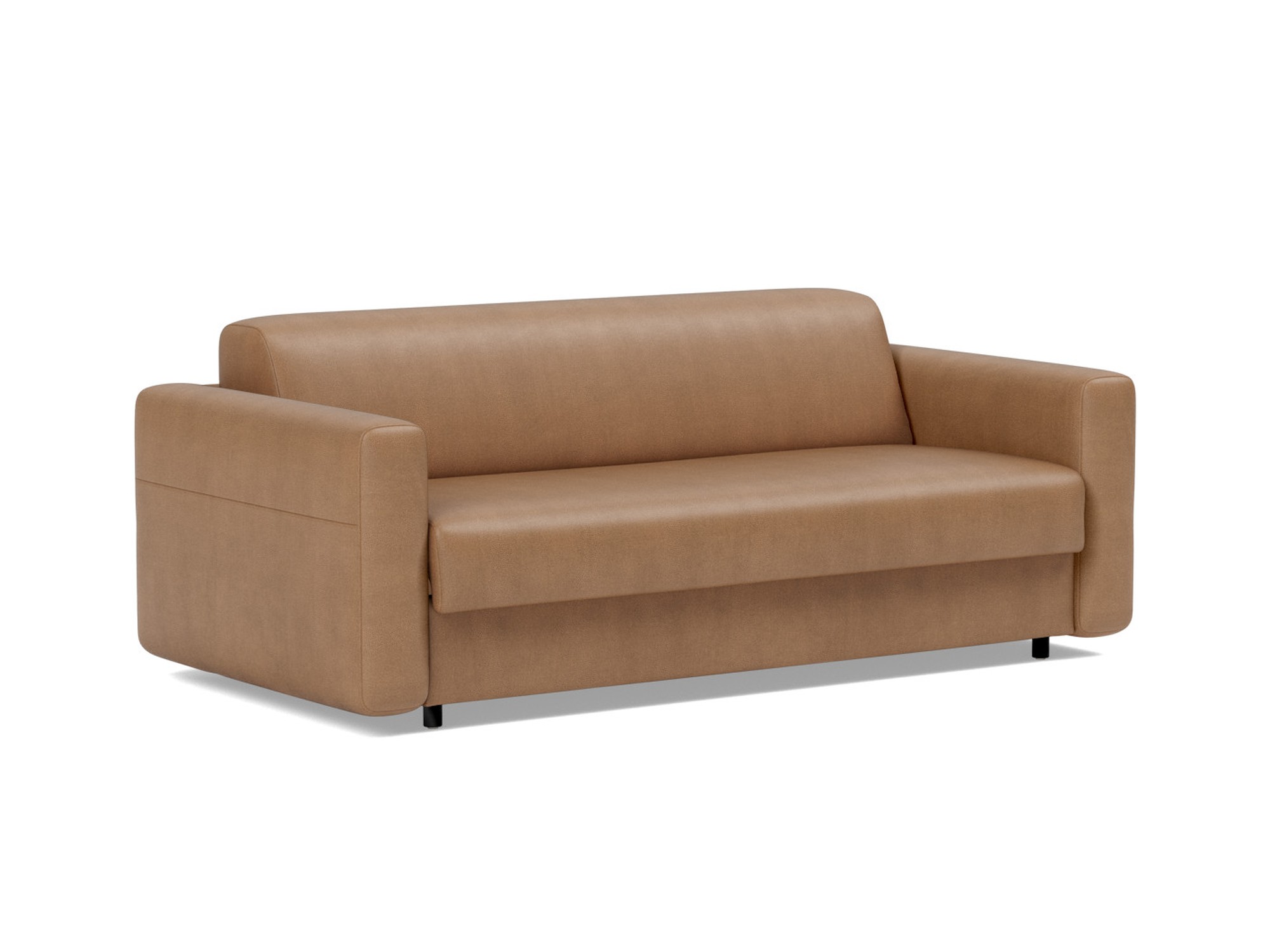Schlafsofa Killian mit Taschenfederkernmatratze 140 Lederoptik Faunal 551-Brown