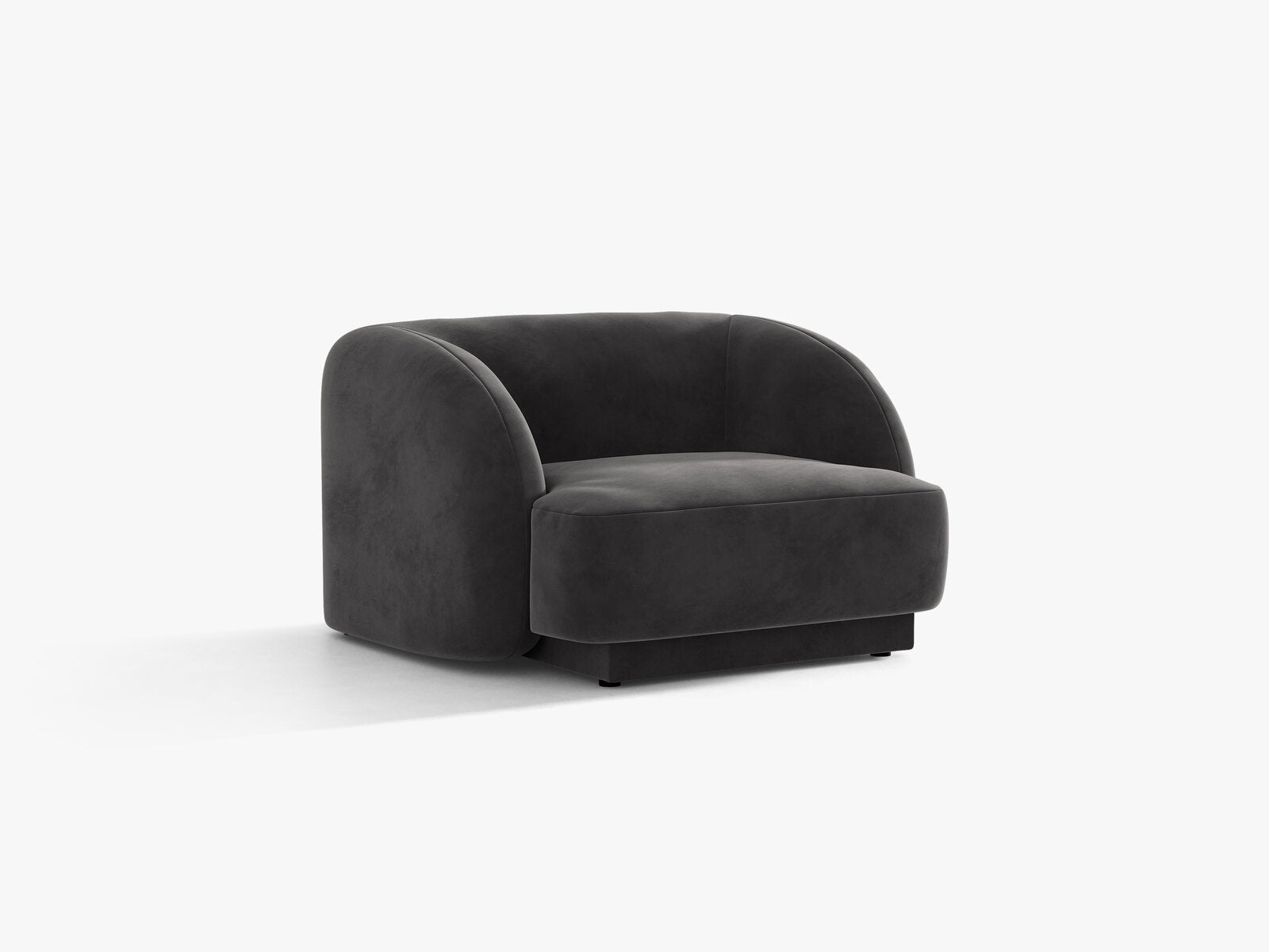 Micadoni Sessel Miley 1-Sitzer Samt Bluvel Grau