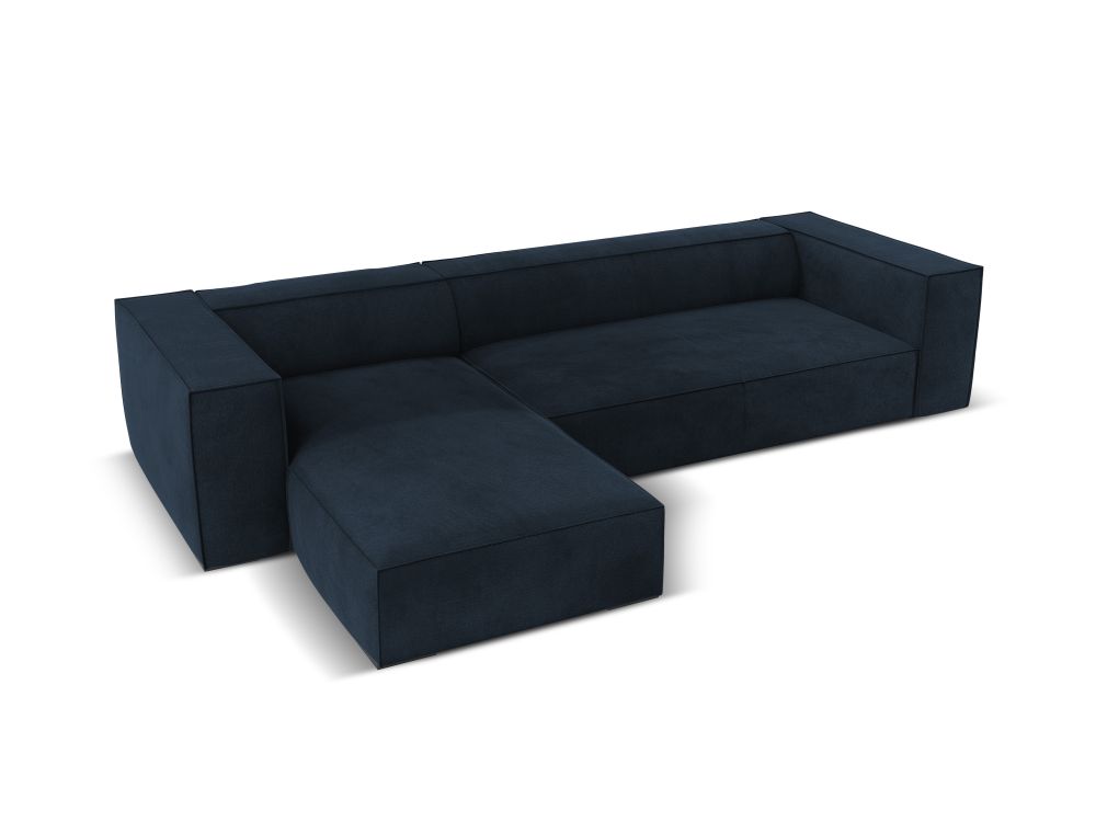 Cosmopolitan Design Ecksofa Turin 5-Sitzer Strukturierter Stoff Rosario Dunkelblau Links