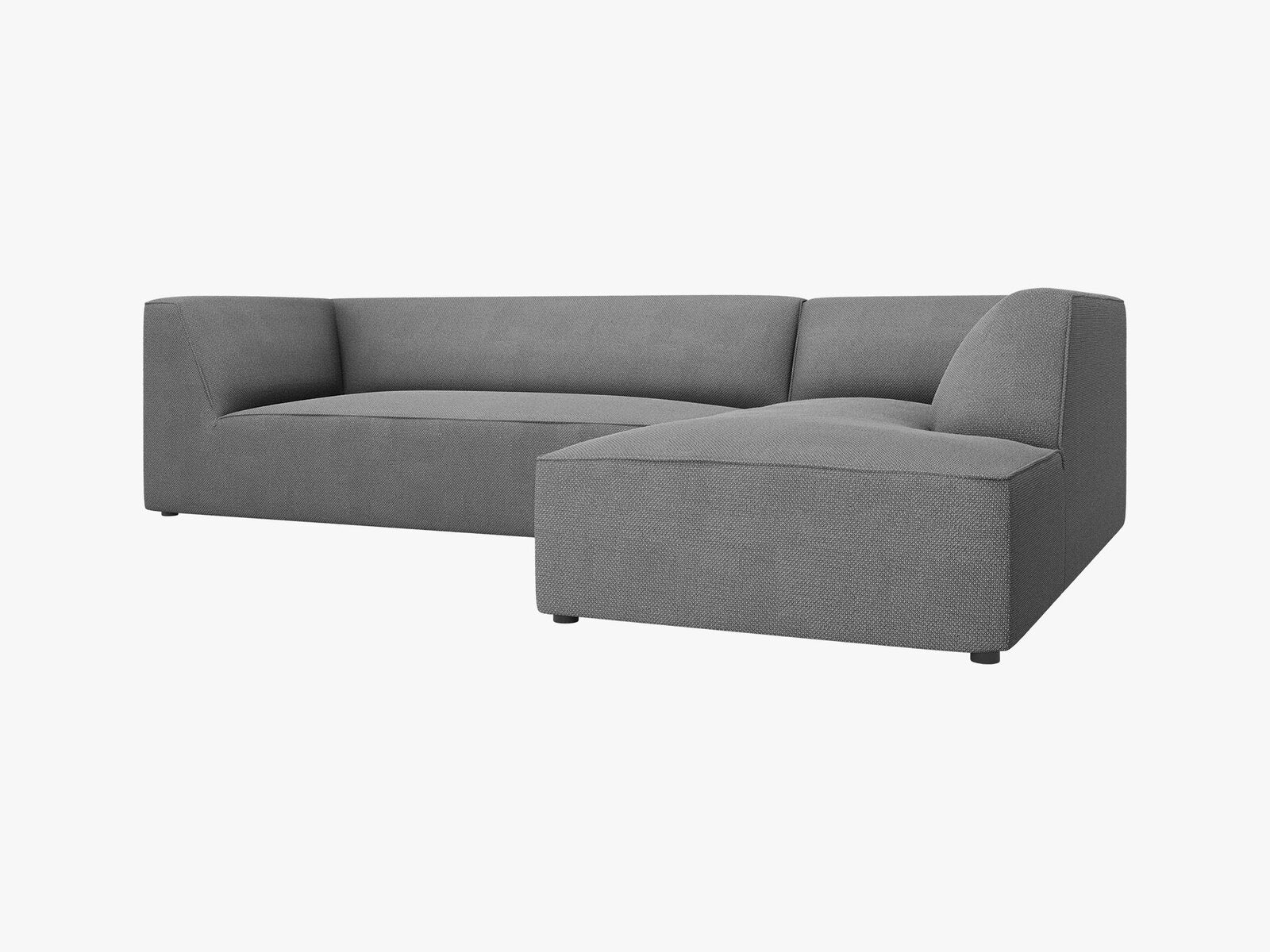 Micadoni 4-Sitzer Modular Sofa Ruby Rechts Strukturierter Stoff Ottawa Grau