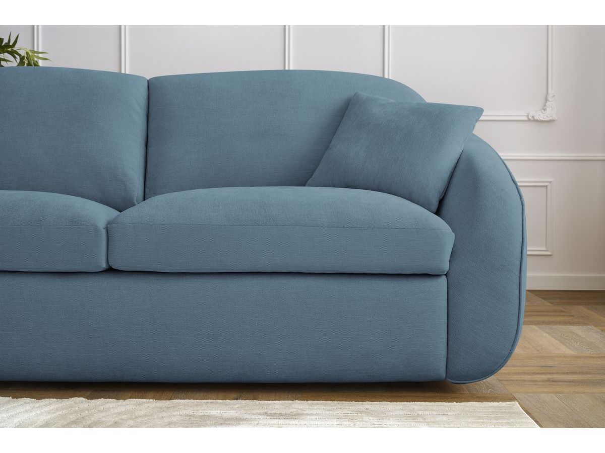 Bobochic Cezanne Schlafsofa 3-Sitzer Stoff Hellblau, Liegefläche 140 × 194 cm