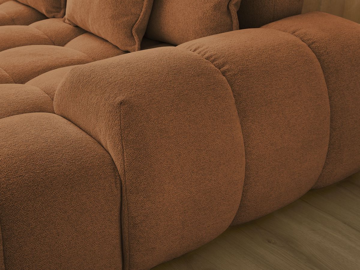 Bobochic Everest Wohnlandschaft mit Pouf, 14 Kissen Melange-Stoff Orange Ecke rechts