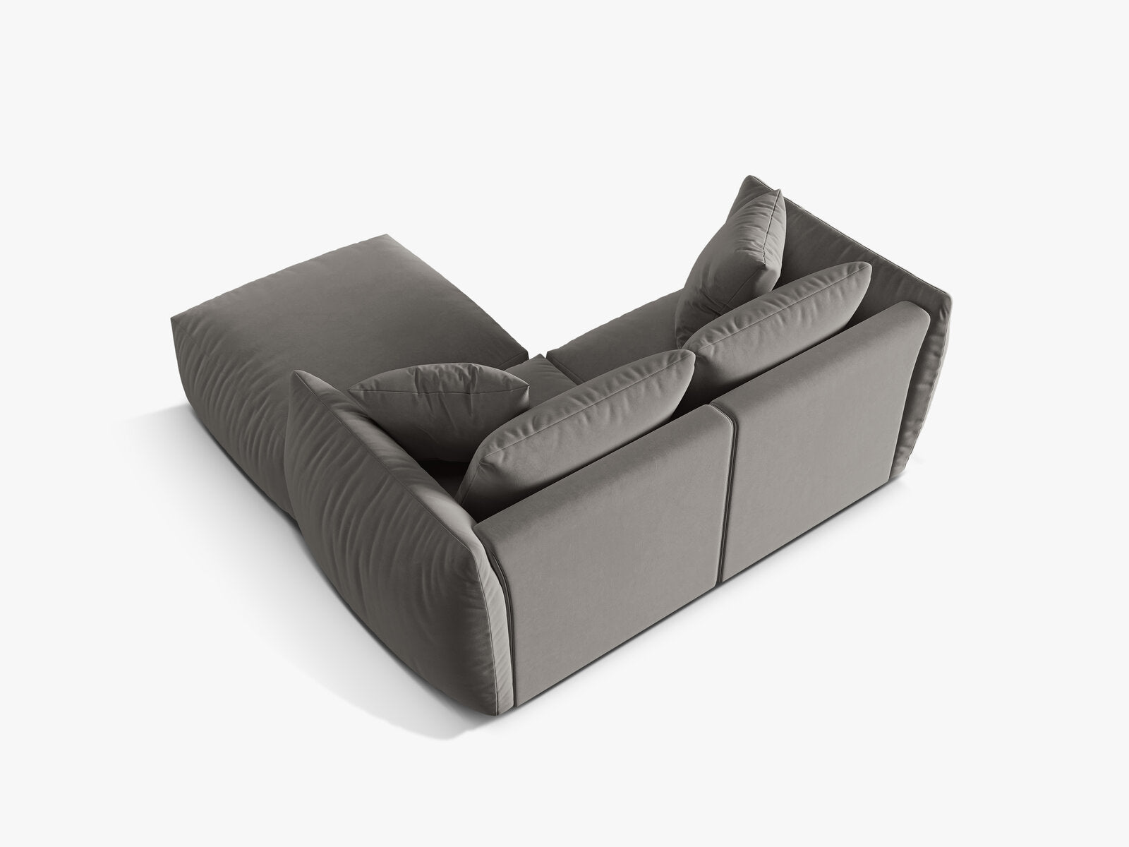 Micadoni Modulares Sofa Chris 4-Sitzer Samt Grau