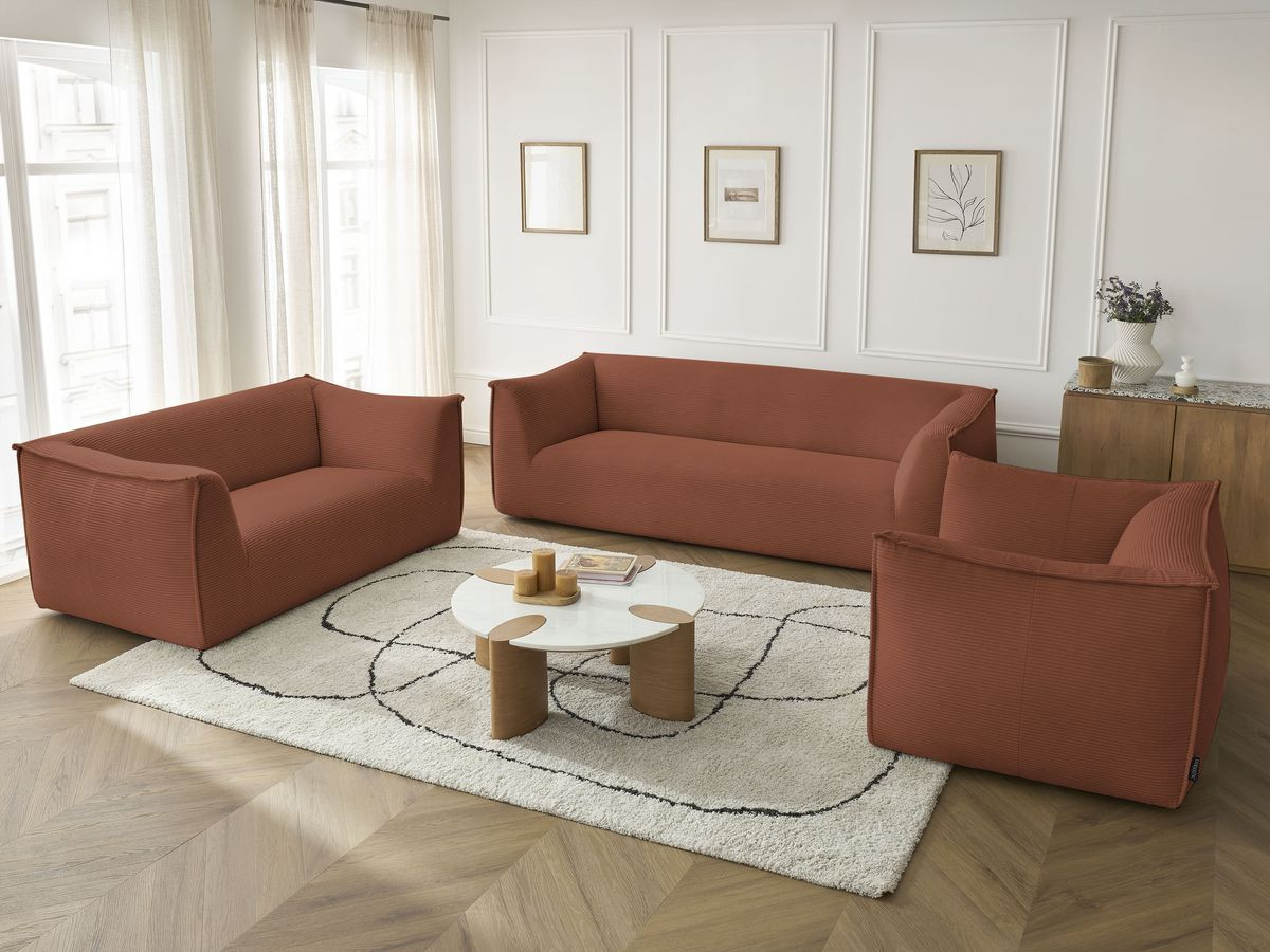 Bobochic Giorgia Sofa 5-Sitzer 534 × 100 cm Cordsamt Orange
