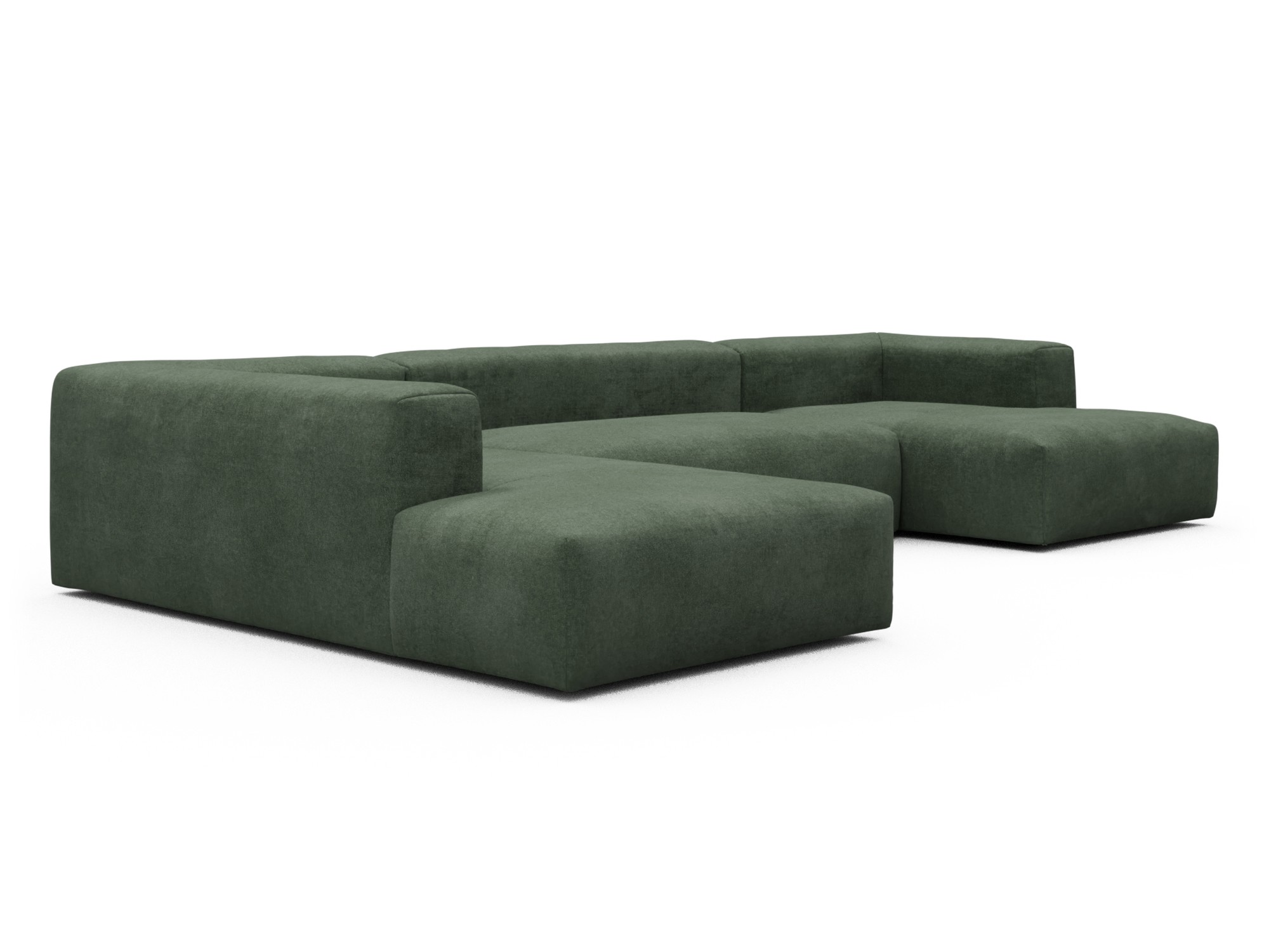Skandi Home Wohnlandschaft Fred Relax-Ecke links mit 2-Sitzer und Chaiselongue rechts Casone-Forest-Green moebelfaktor