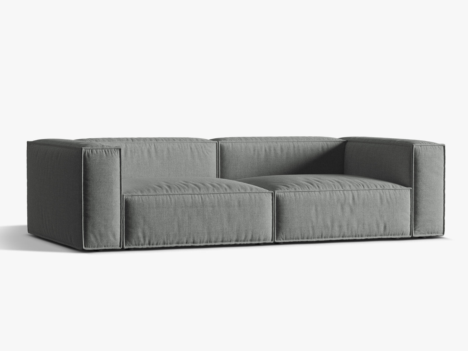 Micadoni Sofa Nuria 5-Sitzer Strukturierter Stoff Grau