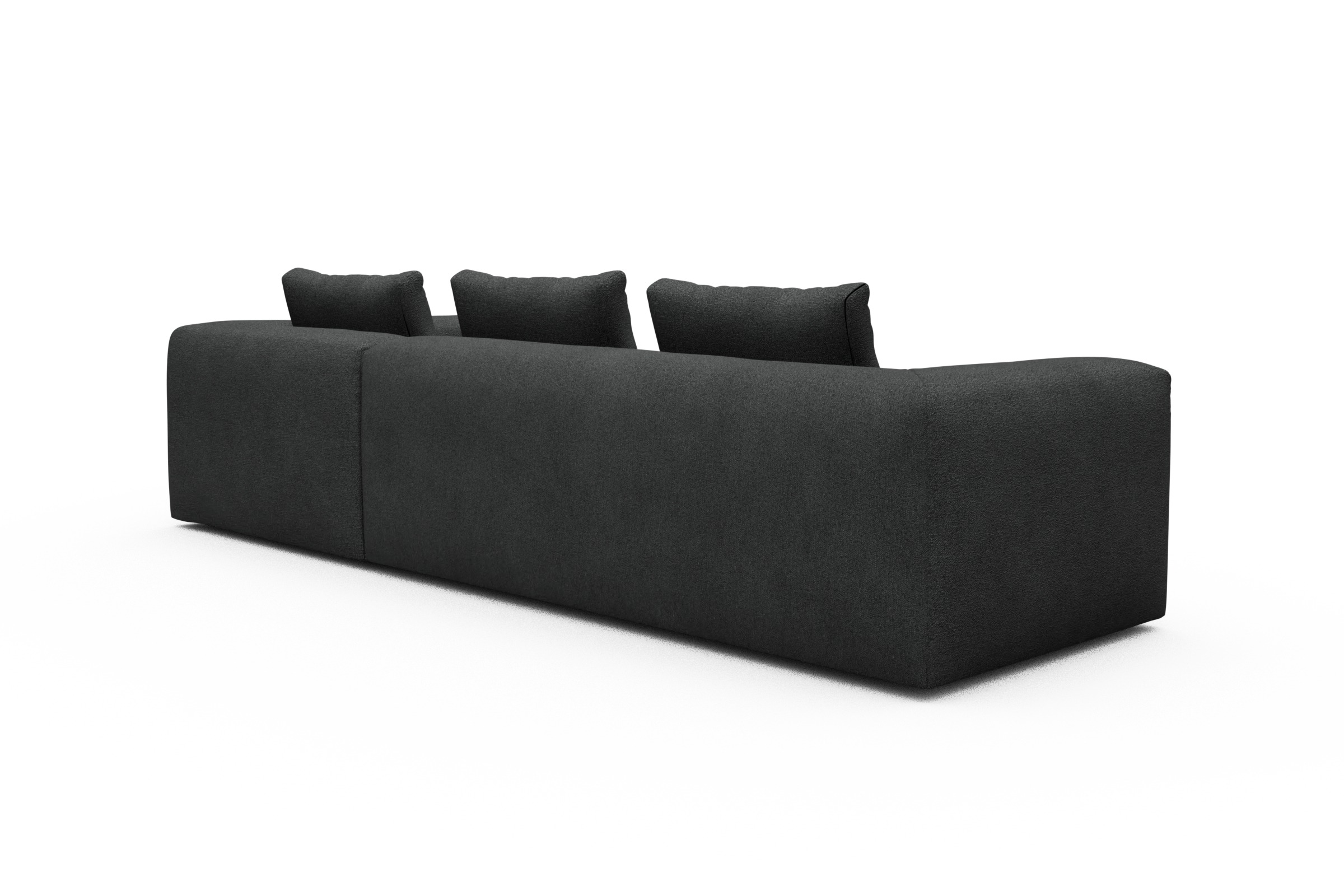 Ecksofa Fred Relax-Ecke rechts mit 2,5-Sitzer Boucle-Charcoal