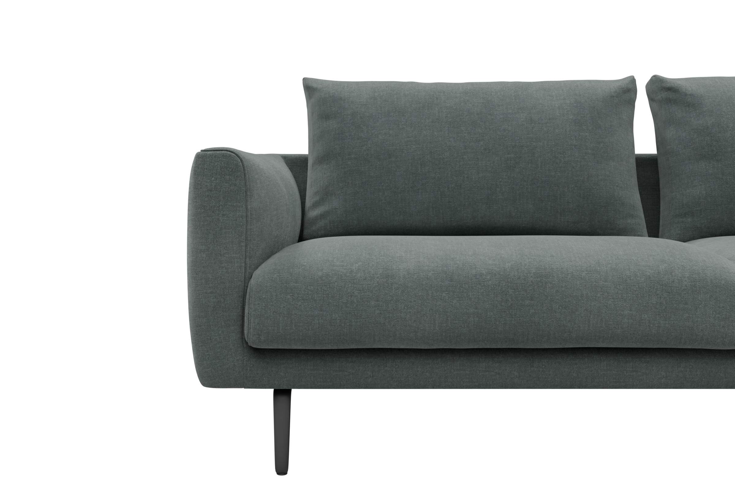 Ecksofa Karl Relax-Ecke rechts mit 2,5-Sitzer Smooth-Silver-Grey
