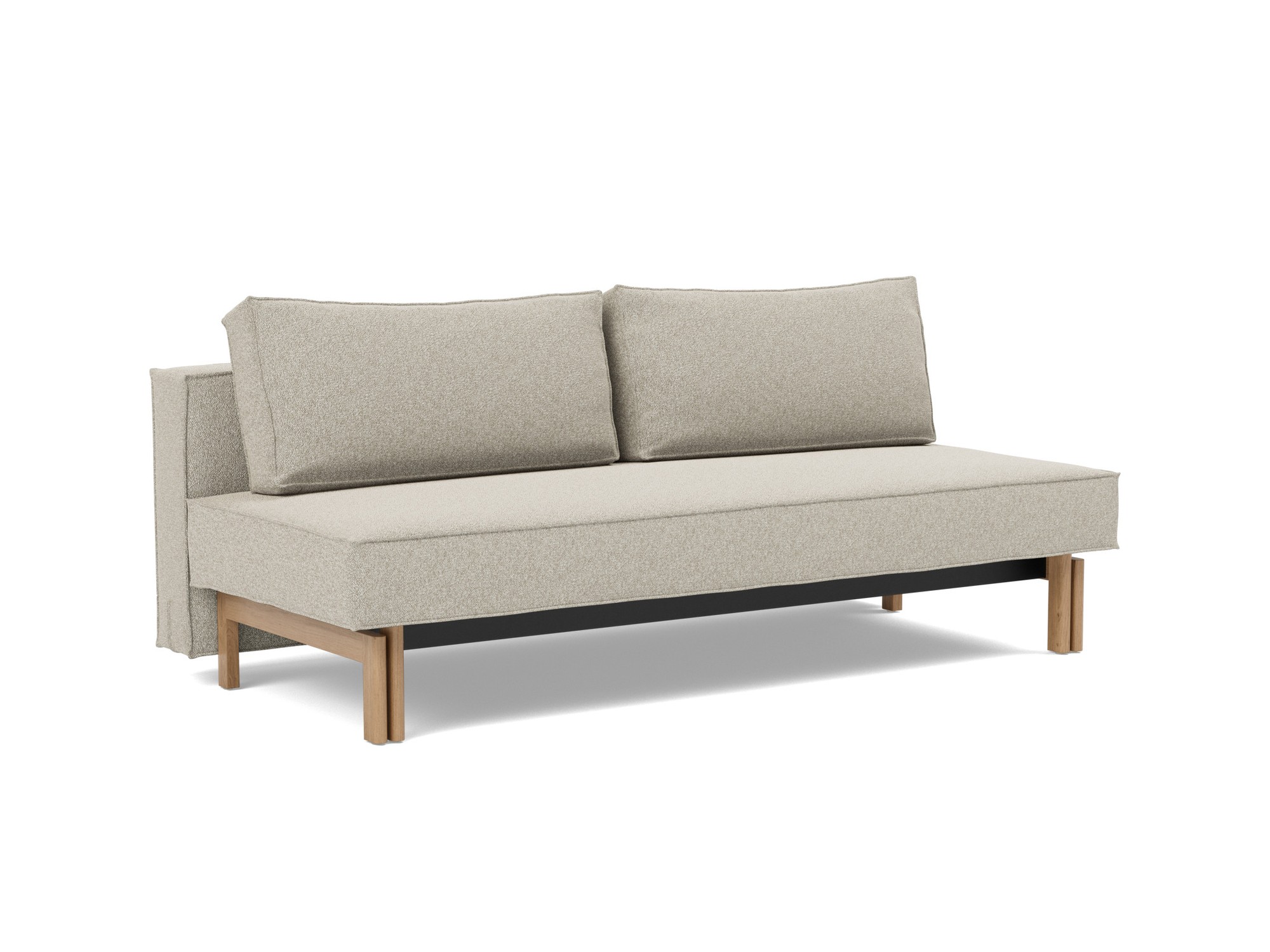 Schlafsofa Sly Boucle Skandi 539-Beige Beine Eiche