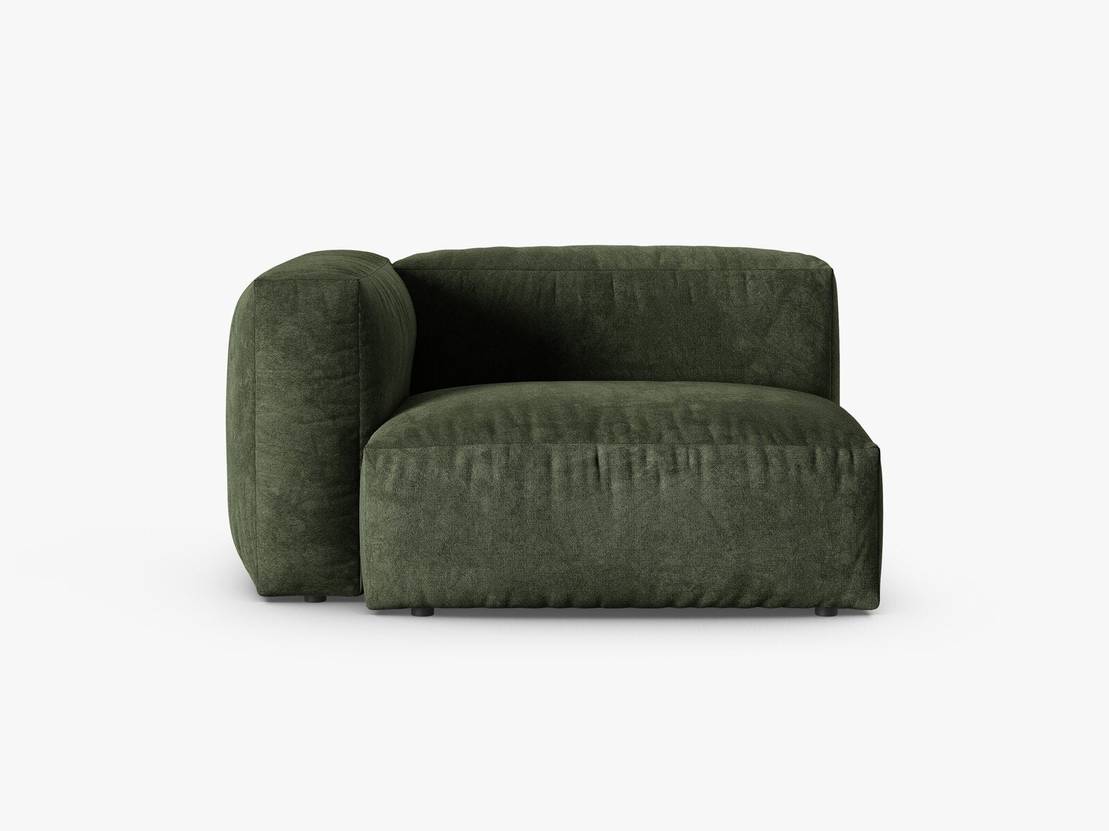 Micadoni Eckmodul mit Armlehne Martina 1-Sitzer 90cm Sitztiefe Links Samt Vogue Grün