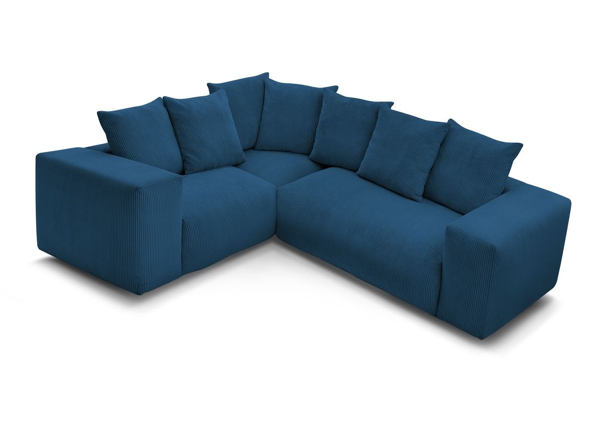 Bobochic Voltaire Ecksofa 268 × 214 cm Cordsamt Dunkelblau Ecke links